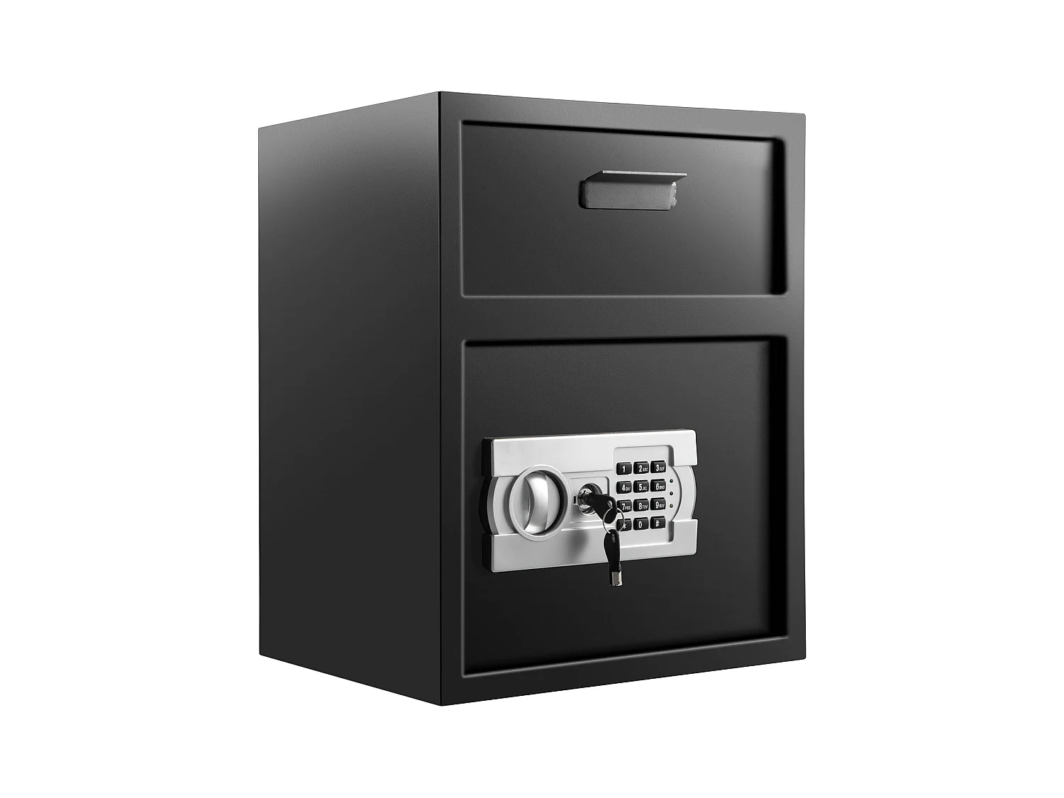 Coffre-Fort Numérique à Code Électronique SucceBuy, Digital Depository Safe Drop Safe en Acier au Carbone, 2 Clés 2 Kits de Codes, 48 L, avec Fente de Chute