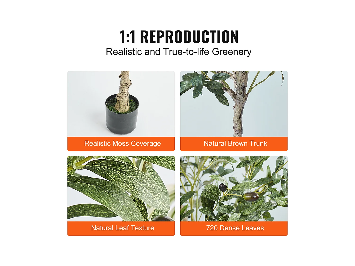 Arbre Artificiel SucceBuy 155 cm, Plante Artificielle PE, pour Maison Bureau Centres Commerciaux Intérieur Extérieur