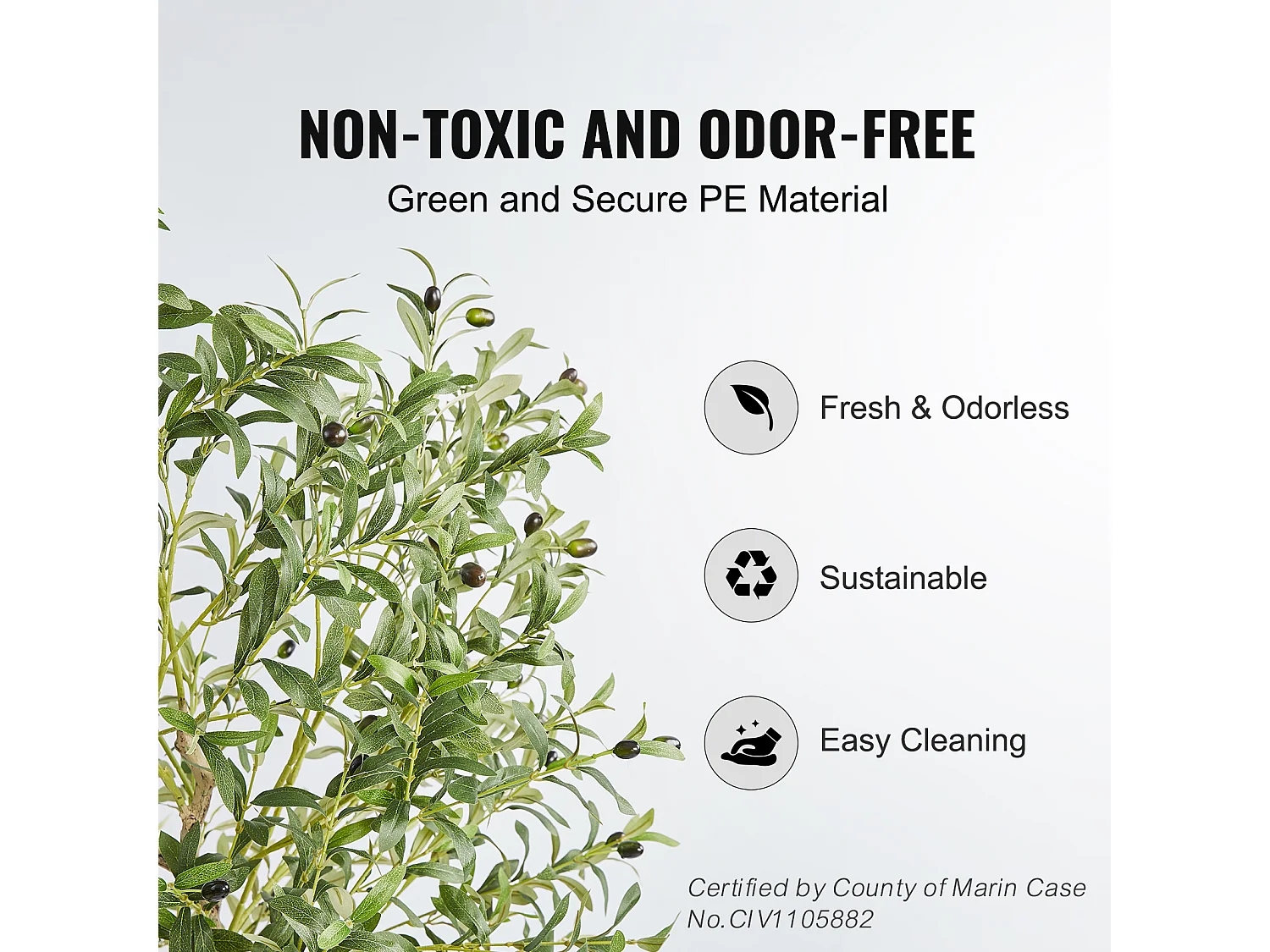 Arbre Artificiel SucceBuy 155 cm, Plante Artificielle PE, pour Maison Bureau Centres Commerciaux Intérieur Extérieur