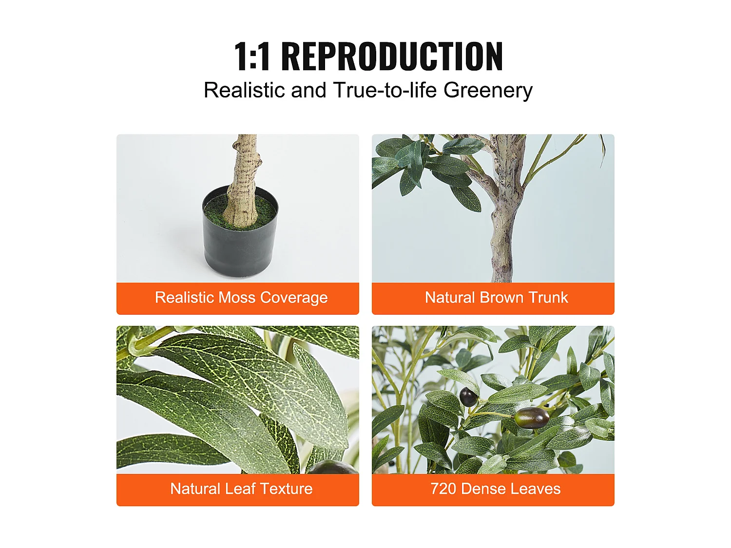 Arbre Artificiel SucceBuy 155 cm, Plante Artificielle PE, pour Maison Bureau Centres Commerciaux Intérieur Extérieur