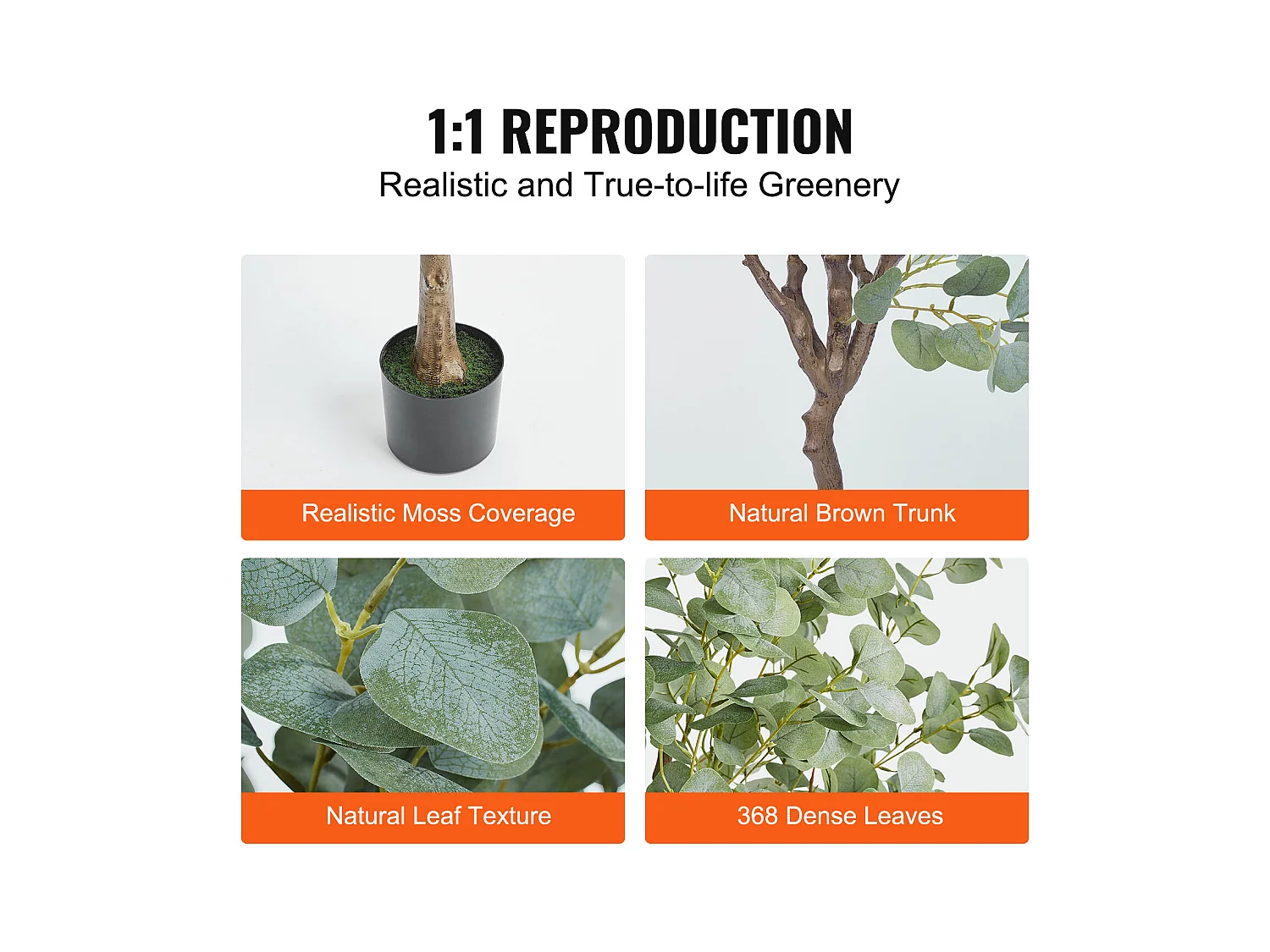 Arbre Artificiel SucceBuy 181 cm, Plante Artificielle PE, pour Maison Bureau Centres Commerciaux Intérieur Extérieur