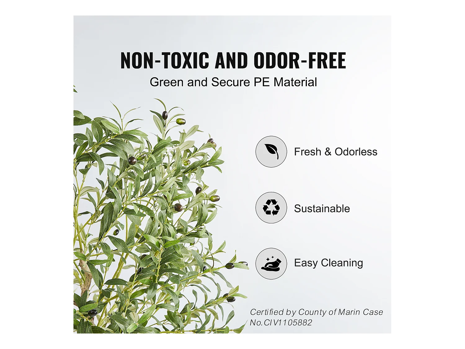 Arbre Artificiel SucceBuy 179 cm, Plante Artificielle PE, pour Maison Bureau Centres Commerciaux Intérieur Extérieur