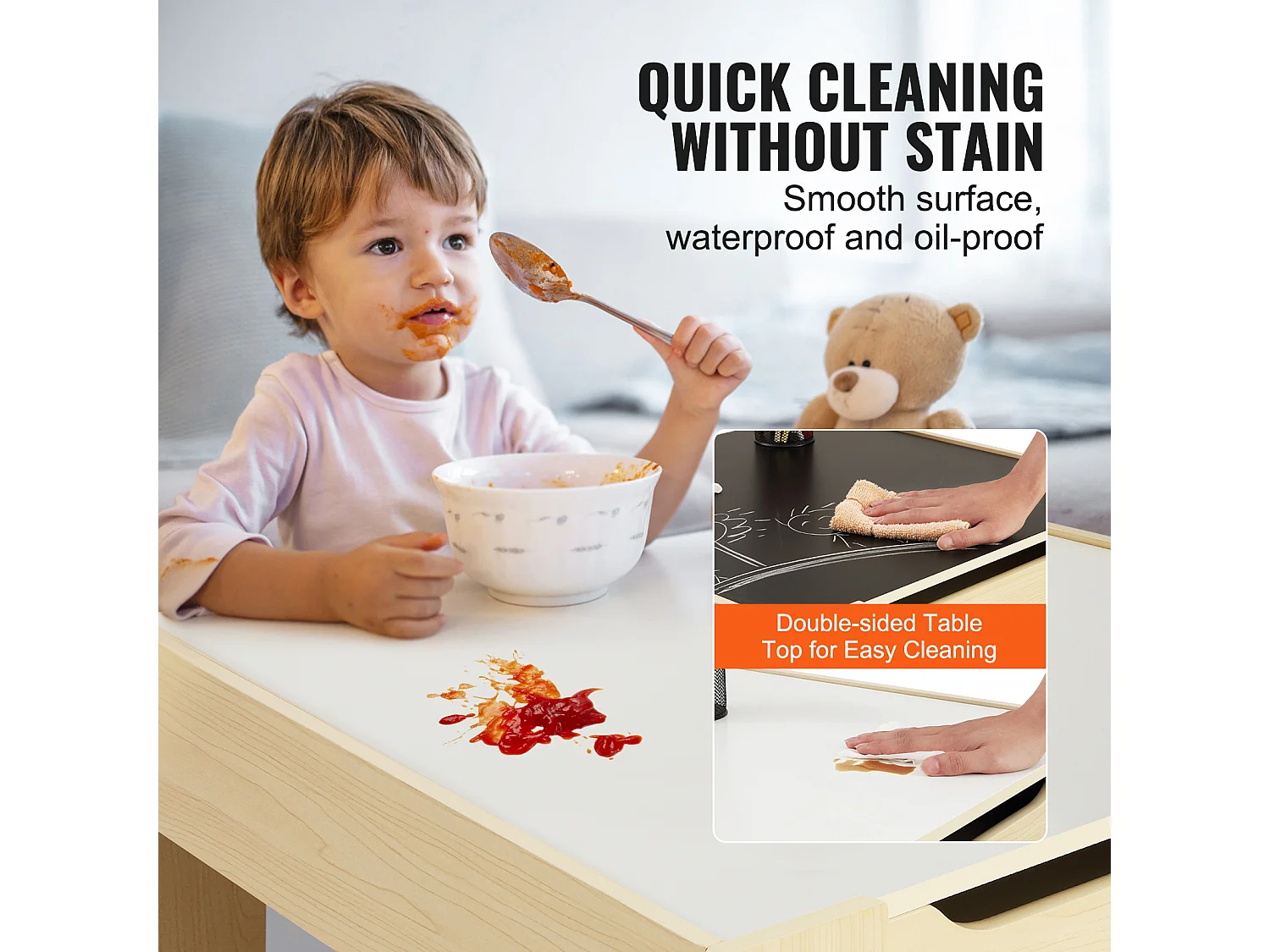 Ensemble Table SucceBuy et Chaises pour Enfants Table D'activités en Bois avec Boîtes de Rangement