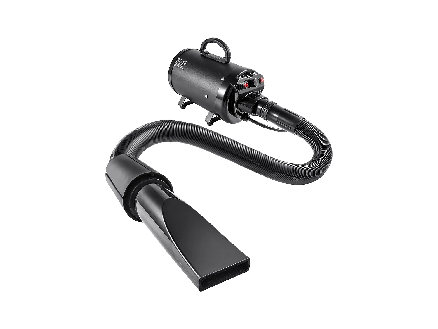 Sèche-Poils Toilettage SucceBuy Sèche-Cheveux pour Chiens Chats Animaux de Compagnie 2000 W, Vitesse Réglable, 4 Buses, Noir