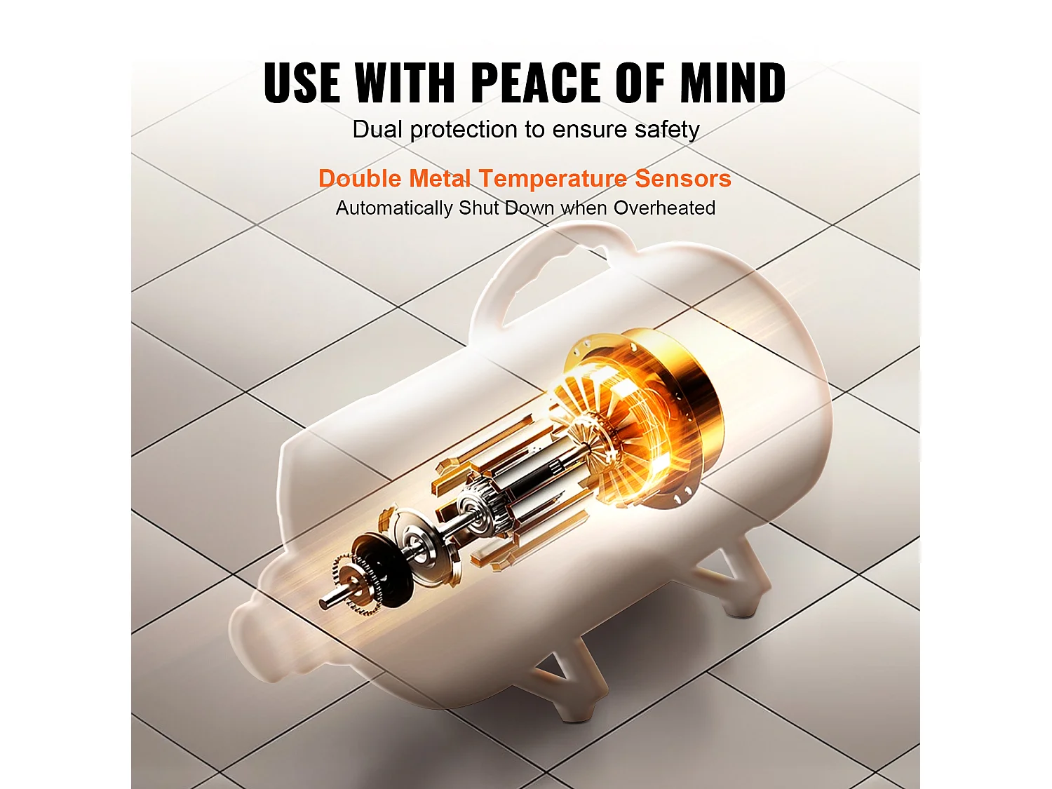 Sèche-Poils Toilettage SucceBuy Sèche-Cheveux pour Chiens Chats Animaux de Compagnie 2000 W, Vitesse Réglable, 4 Buses, Noir