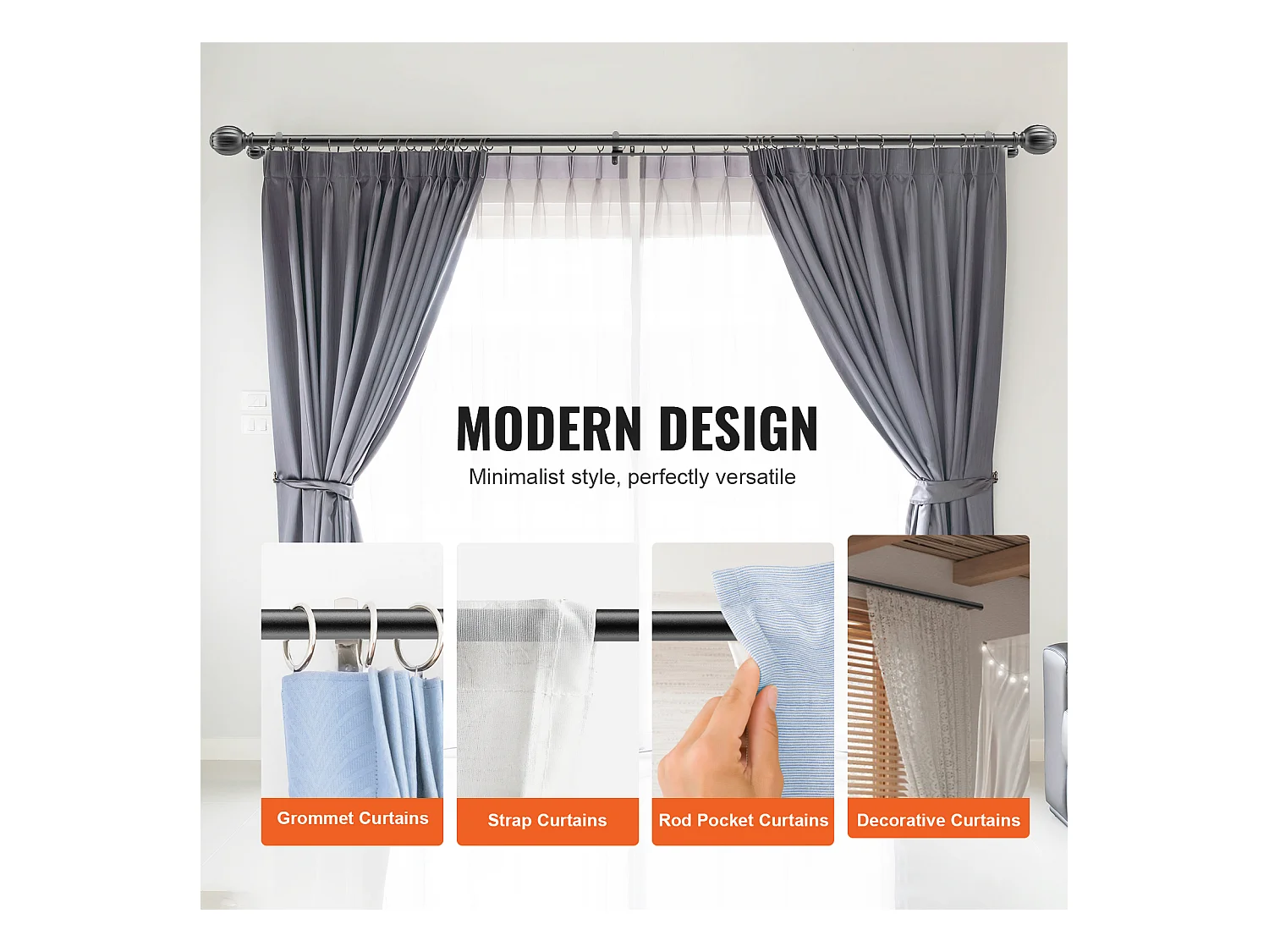 Tringles à Rideaux Doubles SucceBuy, Longueur Réglable de 91.4-182.9 cm, des Salons, des Chambres, des Salles de Bains