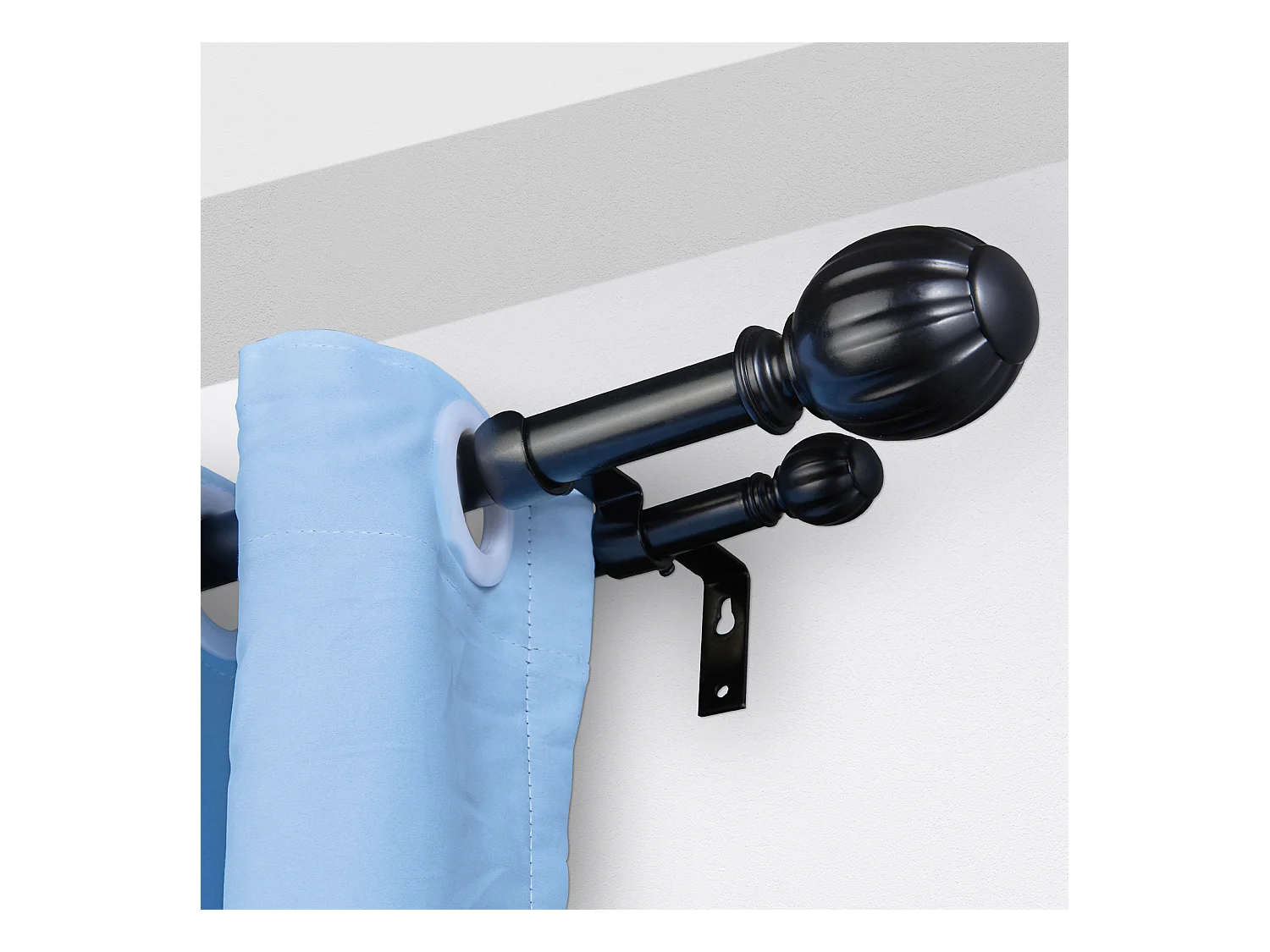 Tringles à Rideaux Doubles SucceBuy de 91.44-182.88 cm de Longueur Réglable, Embouts Ronds