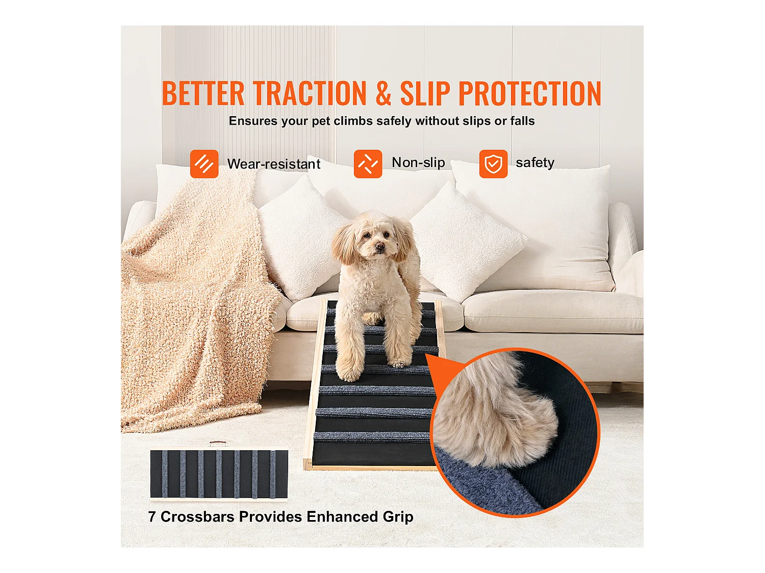 Rampe pour Chien SucceBuy, Rampe Pliante pour Animaux de Compagnie, 100 CM de Long, Hauteur Réglable de 38 à 55 CM