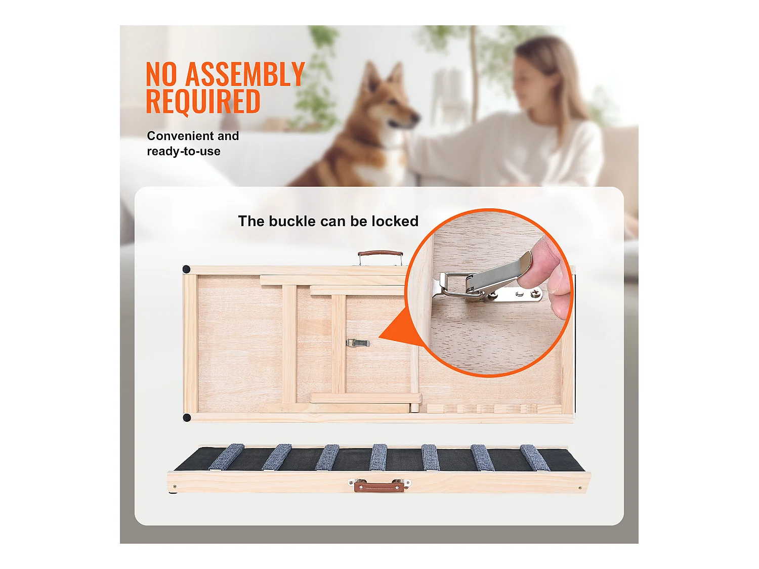 Rampe pour Chien SucceBuy, Rampe Pliante pour Animaux de Compagnie, 100 CM de Long, Hauteur Réglable de 38 à 55 CM
