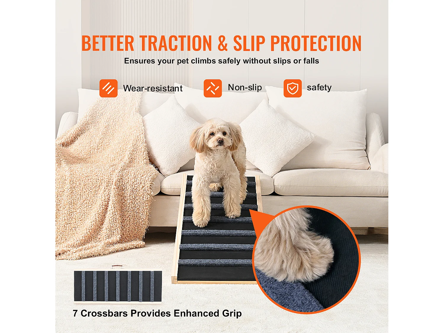 Rampe pour Chien SucceBuy, Rampe Pliante pour Animaux de Compagnie, 100 CM de Long, Hauteur Réglable de 38 à 55 CM