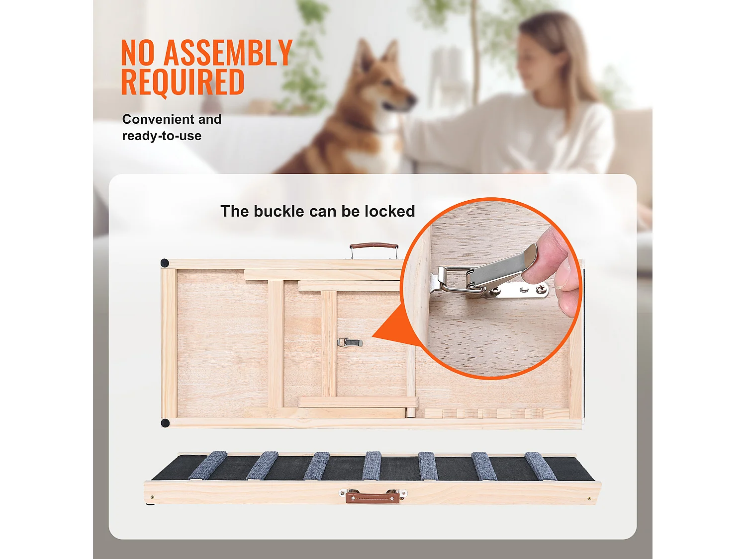 Rampe pour Chien SucceBuy, Rampe Pliante pour Animaux de Compagnie, 100 CM de Long, Hauteur Réglable de 38 à 55 CM