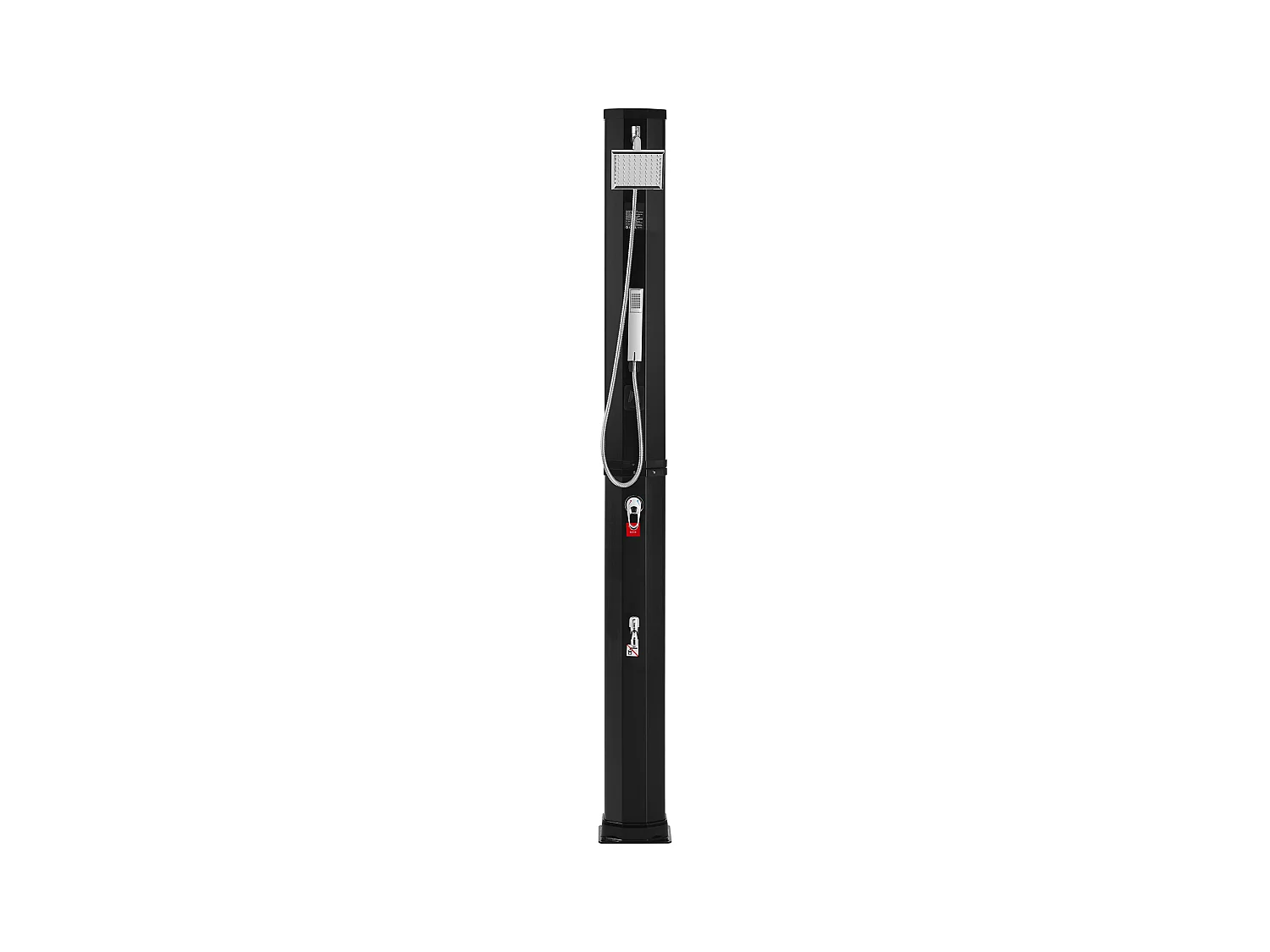 Douche Solaire Extérieure Chauffante SucceBuy 40 L avec 2 Têtes et Base Réglables, Au Bord de la Piscine