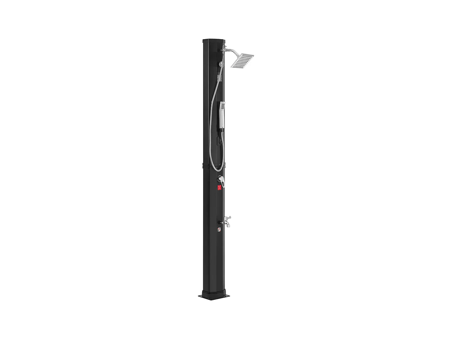 Douche Solaire Extérieure Chauffante SucceBuy 40 L avec 2 Têtes et Base Réglables, Au Bord de la Piscine