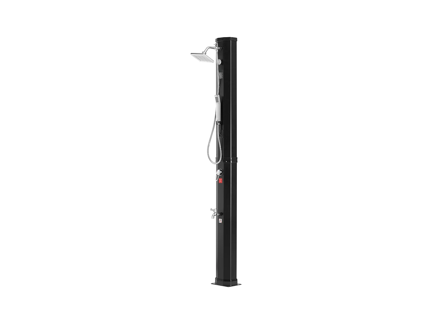Douche Solaire Extérieure Chauffante SucceBuy 40 L avec 2 Têtes et Base Réglables, Au Bord de la Piscine