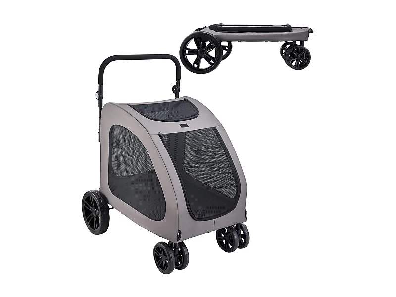 Carrinho para Cão SucceBuy, 4 Rodas com Freios, Capacidade de Carga 73 kg, Altura Ajustável, Tecido Oxford 600D