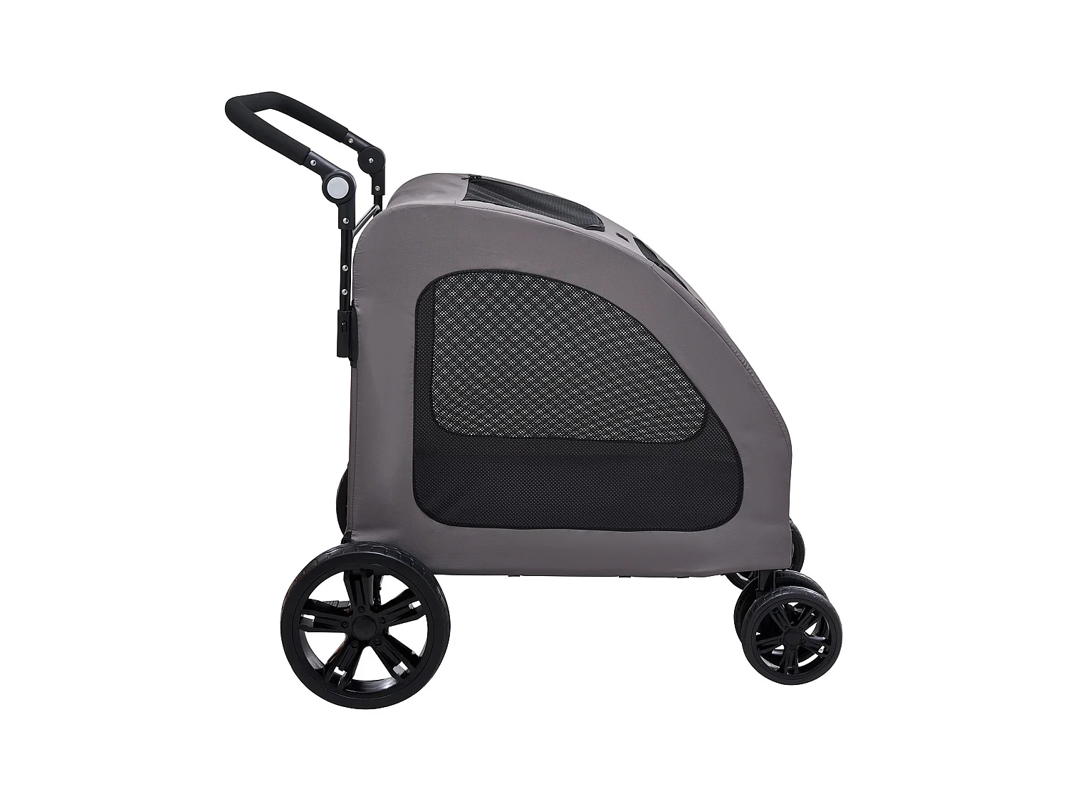 Poussette pour Chien SucceBuy, 4 Roues avec Freins, Capacité de Charge 73 kg, Hauteur Réglable, Tissu Oxford 600D