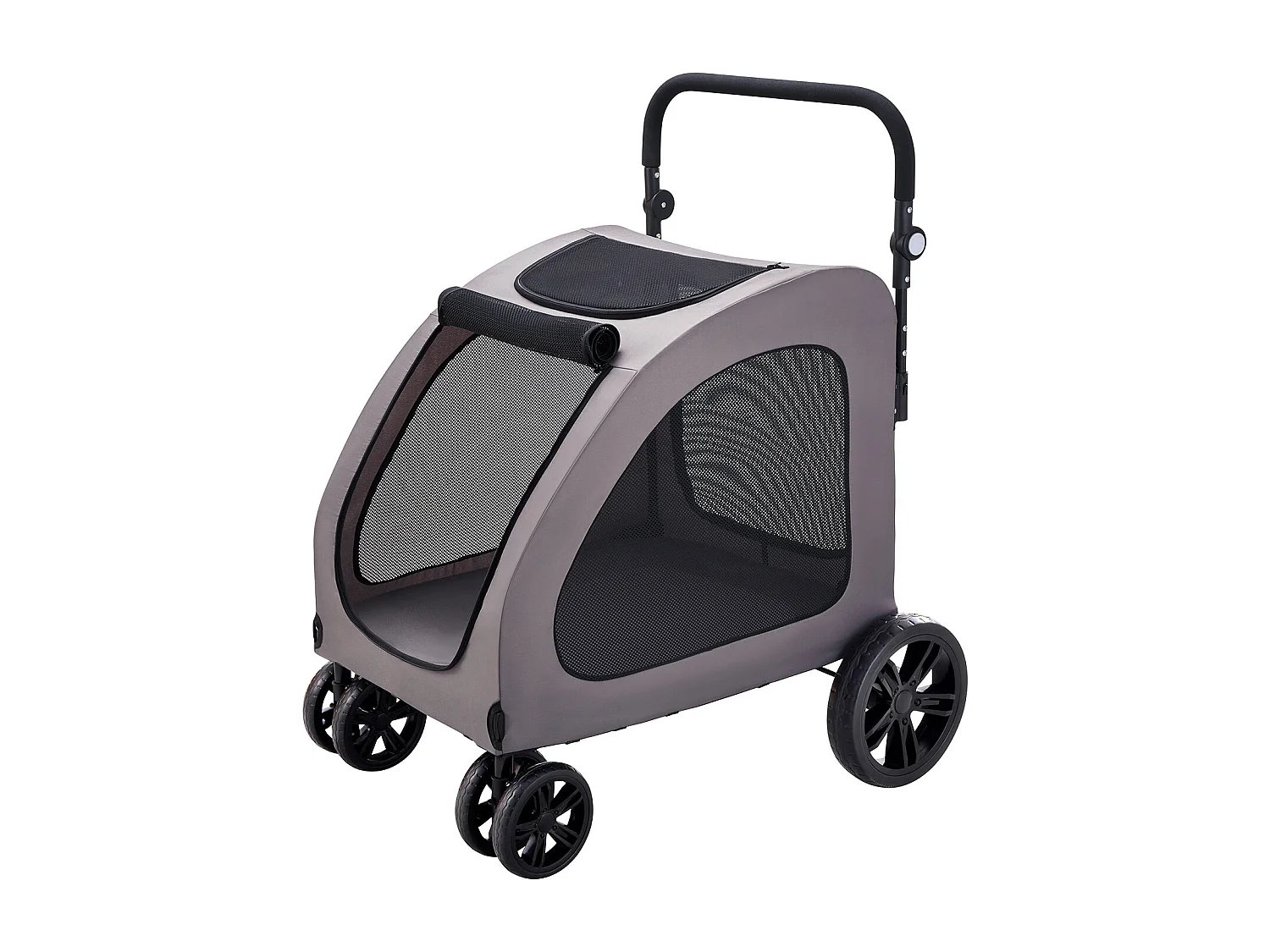 Poussette pour Chien SucceBuy, 4 Roues avec Freins, Capacité de Charge 73 kg, Hauteur Réglable, Tissu Oxford 600D