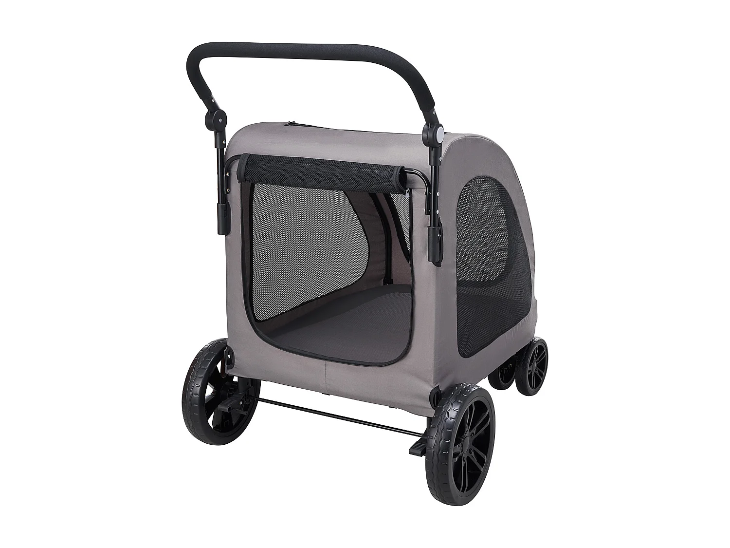 Poussette pour Chien SucceBuy, 4 Roues avec Freins, Capacité de Charge 73 kg, Hauteur Réglable, Tissu Oxford 600D