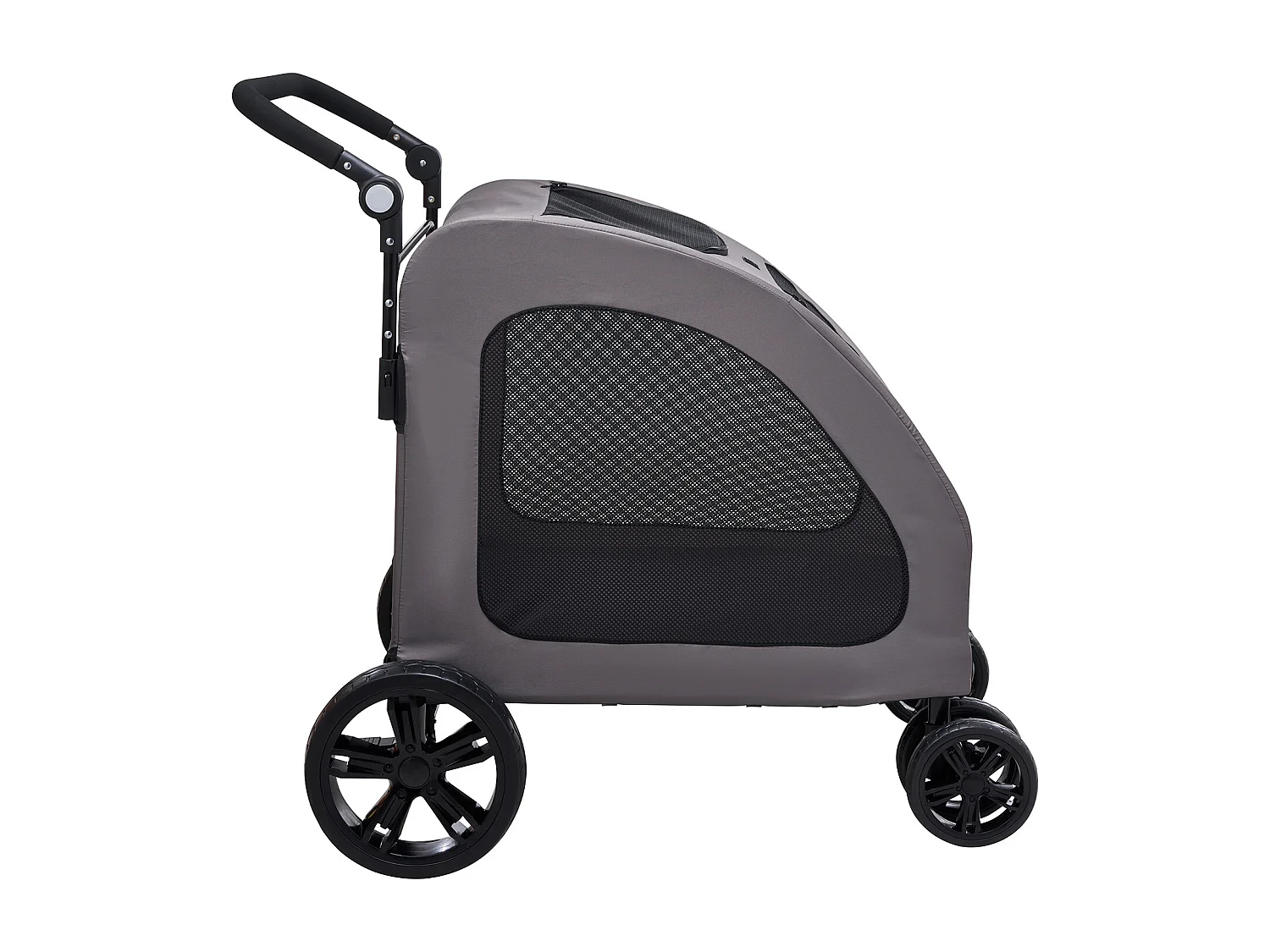Poussette pour Chien SucceBuy, 4 Roues avec Freins, Capacité de Charge 73 kg, Hauteur Réglable, Tissu Oxford 600D