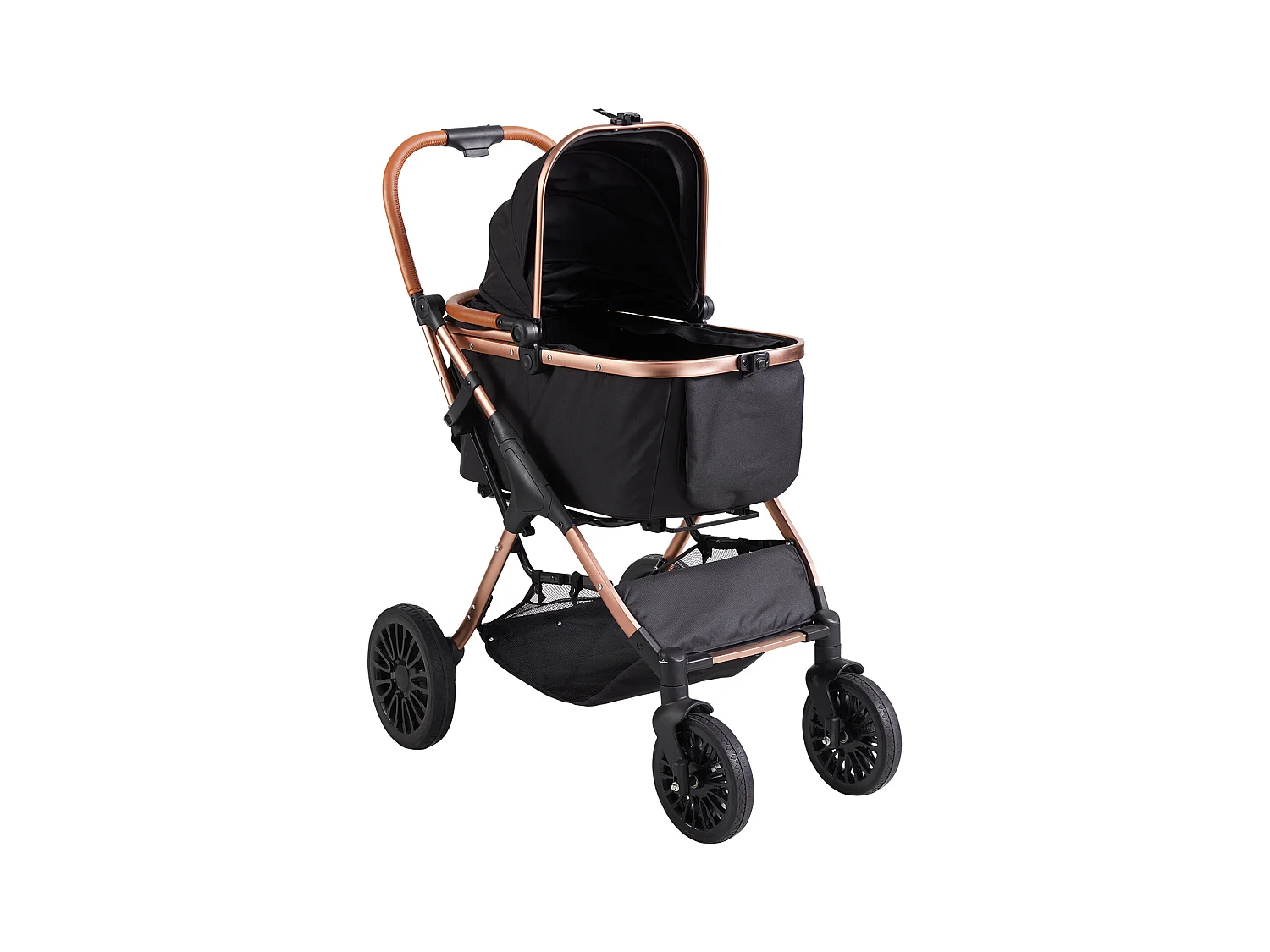 Poussette pour Chien SucceBuy, 4 Roues avec Freins, Capacité de Charge 30 kg, Tissu Oxford 800D, pour Chiens Petite/Moyenne Taille, Noir