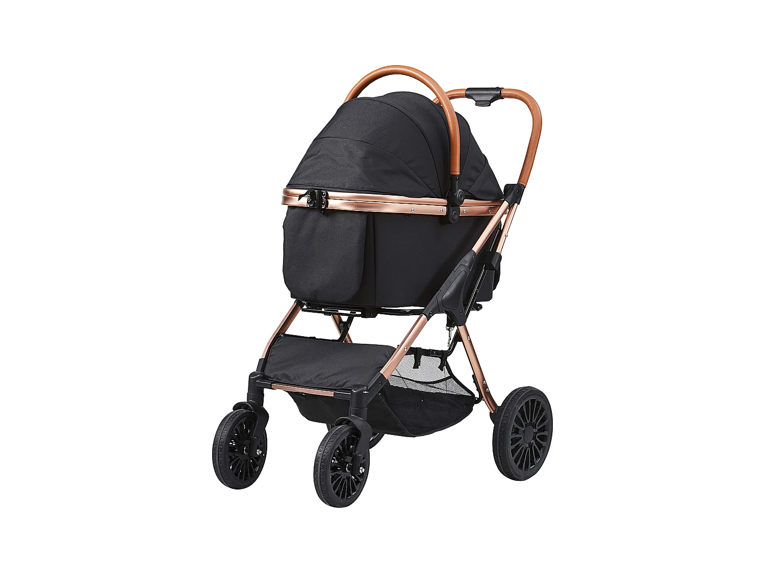 Poussette pour Chien SucceBuy, 4 Roues avec Freins, Capacité de Charge 30 kg, Tissu Oxford 800D, pour Chiens Petite/Moyenne Taille, Noir