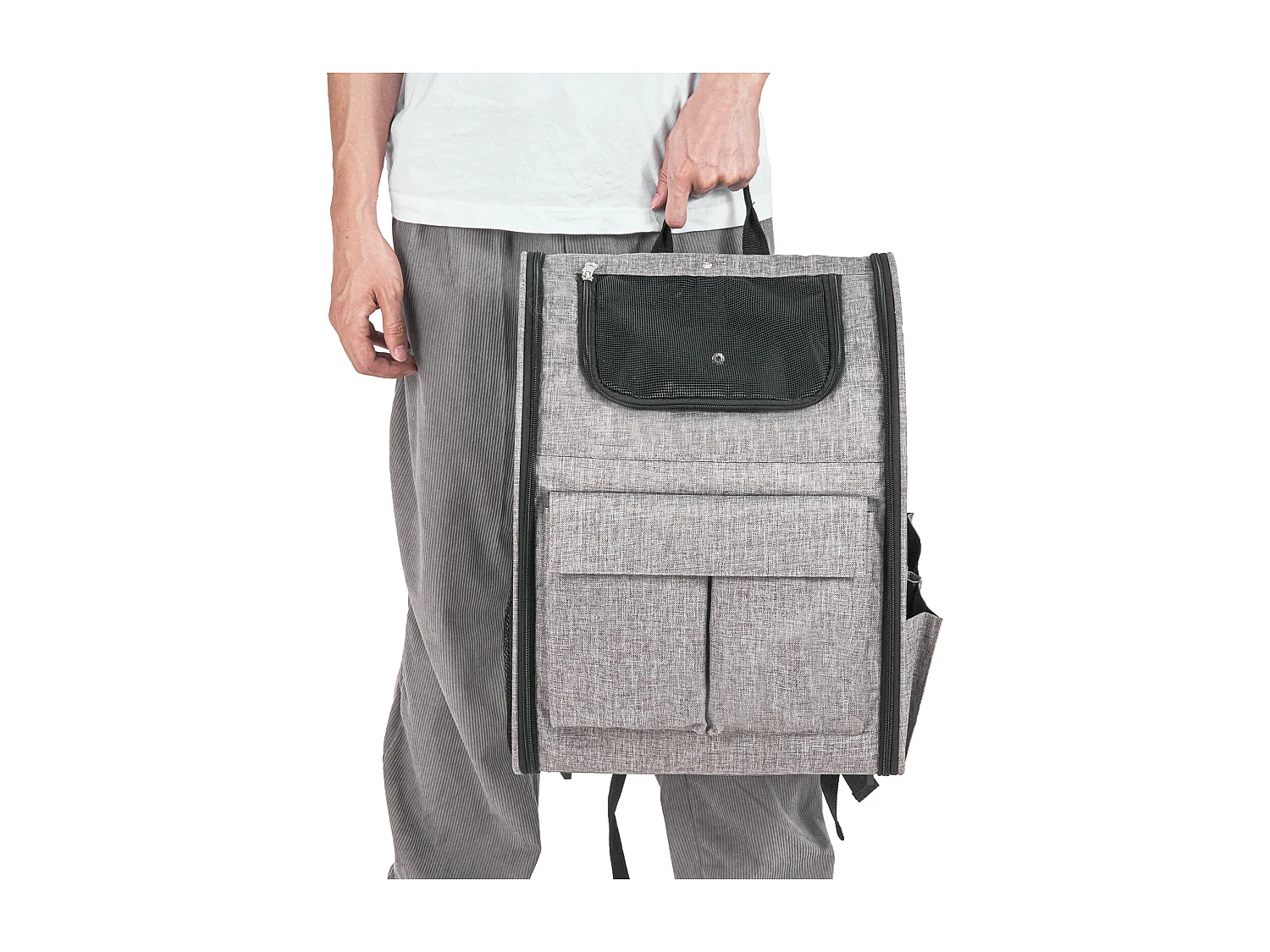 Trasportino per Gatti SucceBuy con Ruote,Trasportino per Animali Domestici con Ruote, 18 libbre, Grigio