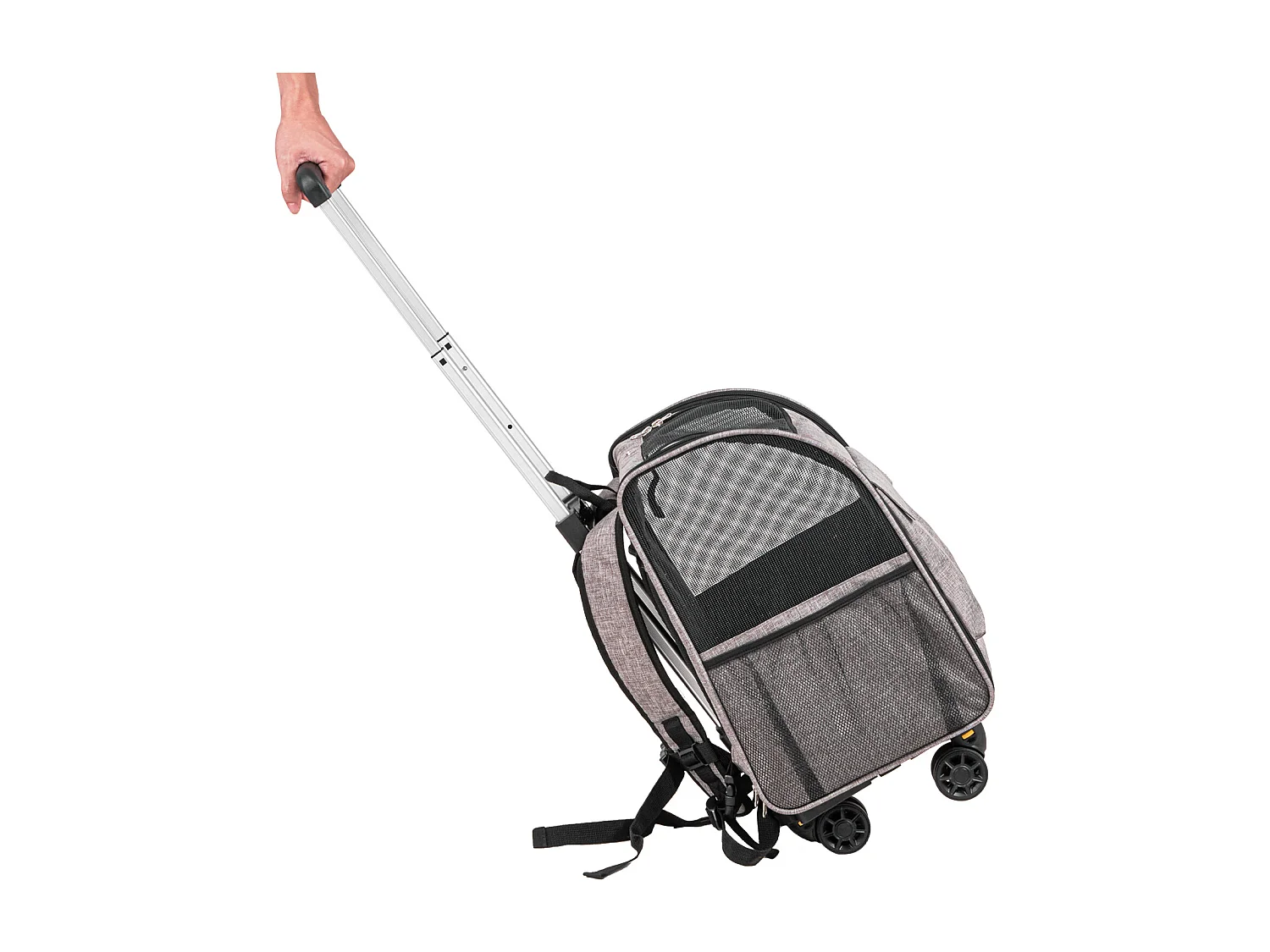 Trasportino per Gatti SucceBuy con Ruote,Trasportino per Animali Domestici con Ruote, 18 libbre, Grigio