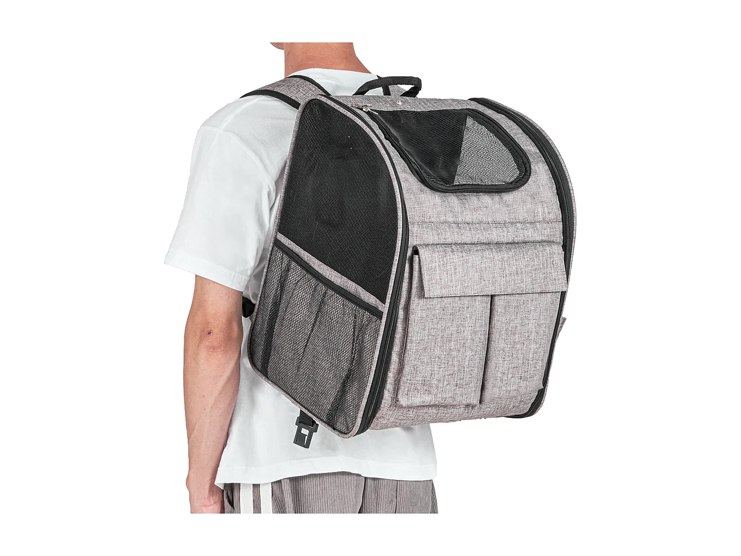 Trasportino per Gatti SucceBuy con Ruote,Trasportino per Animali Domestici con Ruote, 18 libbre, Grigio