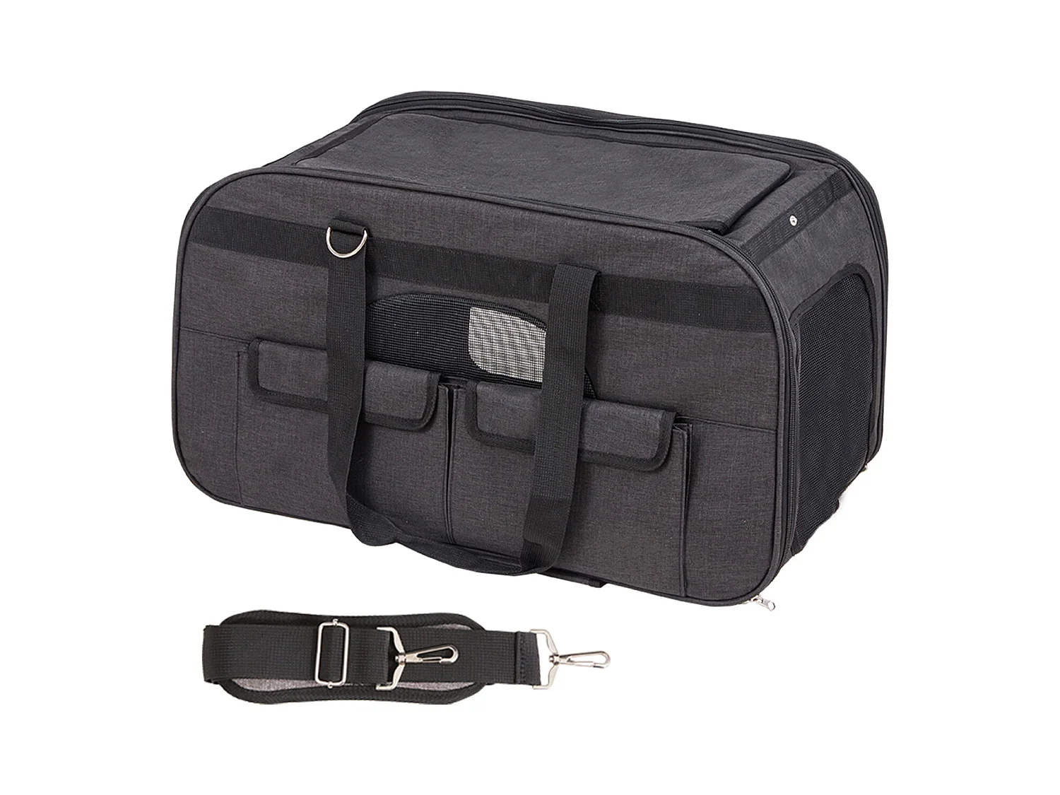 Sac de Transport pour Chat à Roulettes SucceBuy avec Poignée, Capacité de 15.87 kg, Noir