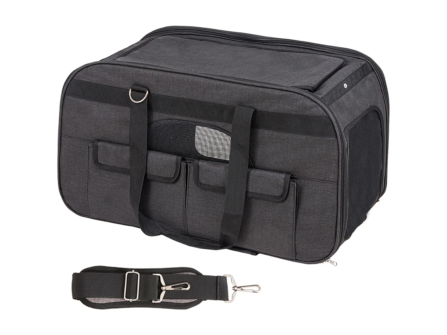 Sac de Transport pour Chat à Roulettes SucceBuy avec Poignée, Capacité de 15.87 kg, Noir