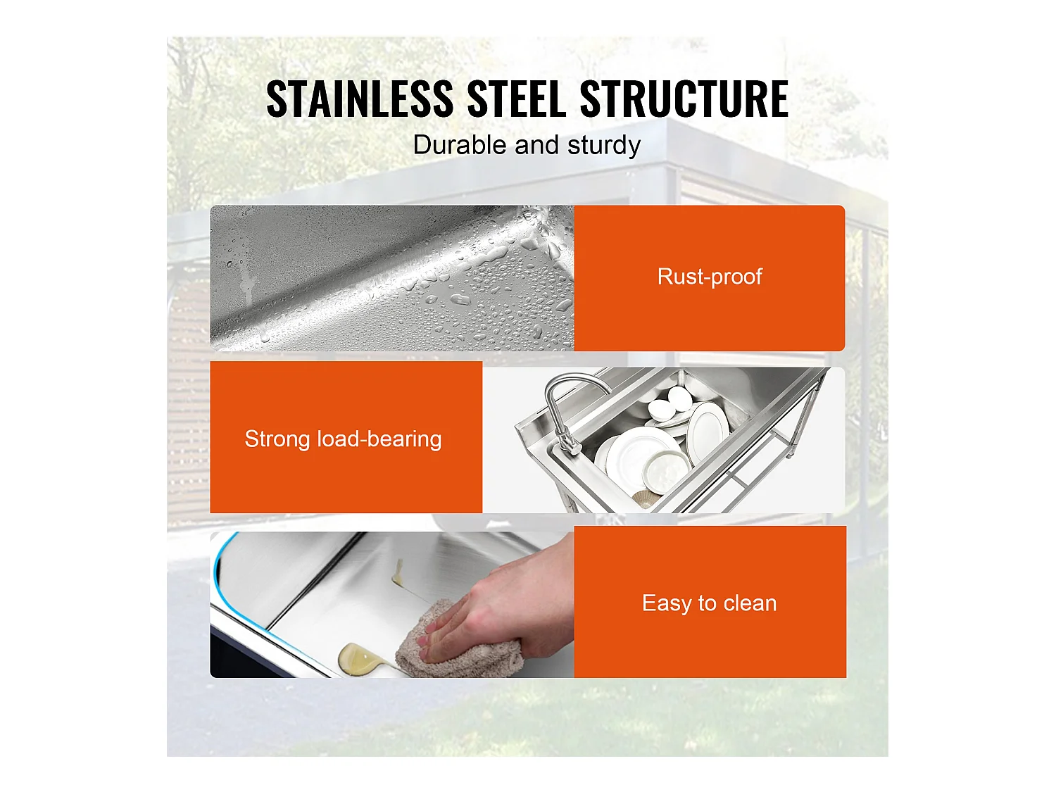 Nutzablage aus Edelstahl SucceBuy, 100x50x95 cm, für Garage, Restaurant, Wäscherei, Küche