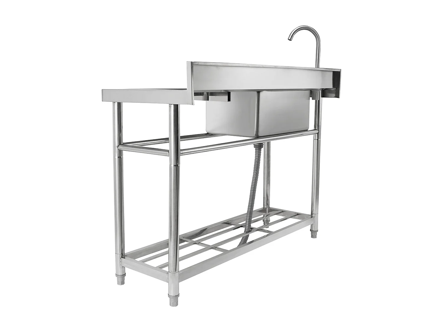 Fregadero Utile in Acciaio Inossidabile SucceBuy, 100x50x95 cm, per Garage, Ristorante, Lavanderia, Cucina