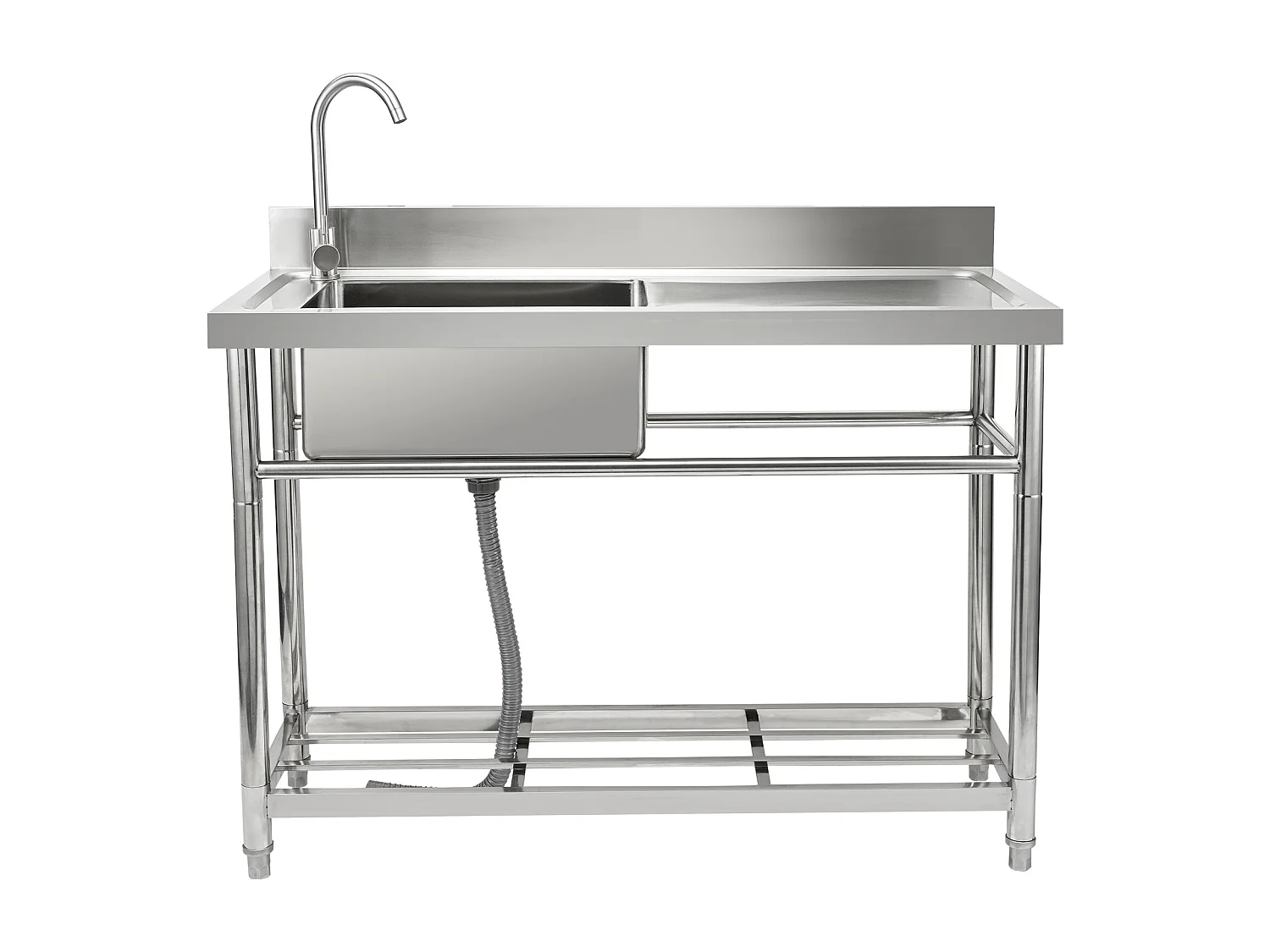 Fregadero Utile in Acciaio Inossidabile SucceBuy, 100x50x95 cm, per Garage, Ristorante, Lavanderia, Cucina