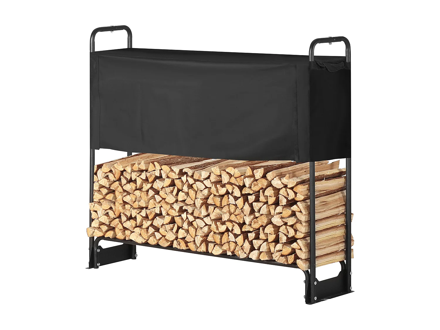 Support à Bois de chauffage Extérieur SucceBuy de 4,3 Pieds avec Couvercle, Support à Bois de Chauffage, 52" x 14,2" x 46,1".