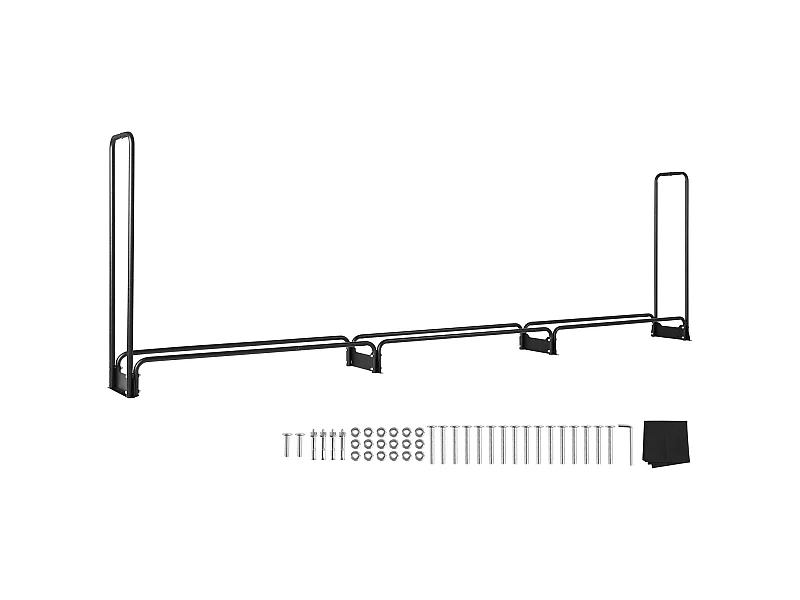 12,7 Fuß Kaminholzständer für den Außenbereich mit Abdeckung SucceBuy, Brennholzhalter 152"x14,2"x46,1" (Kaminholzständer für den Außenbereich mit Abdeckung)