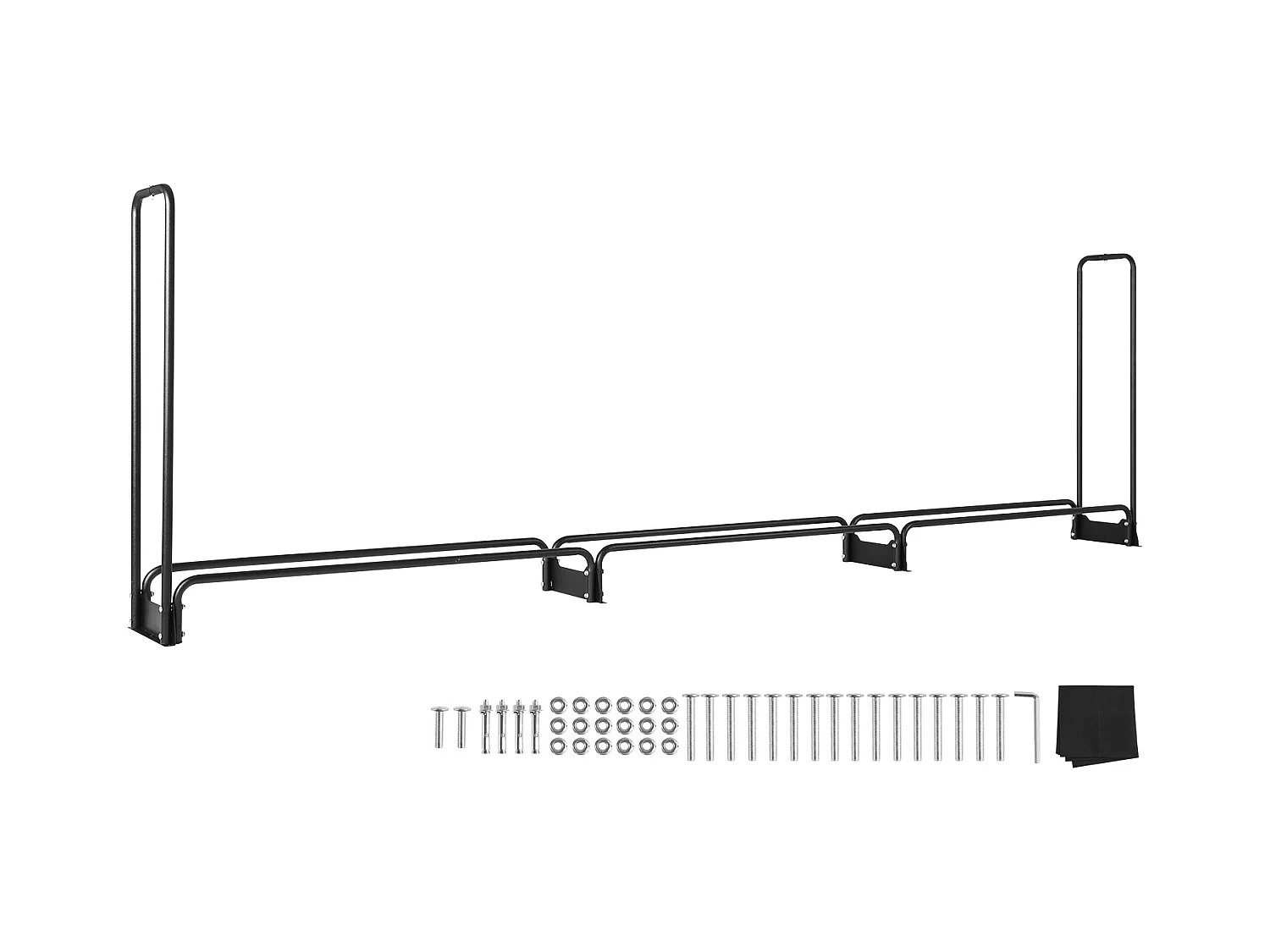 Support à Bois de Chauffage D'extérieur SucceBuy, 12.7 FT Firewood Holder 152 "x14.2 "x46.1" (Porte-bois de Chauffage Extérieur avec Couvercle)