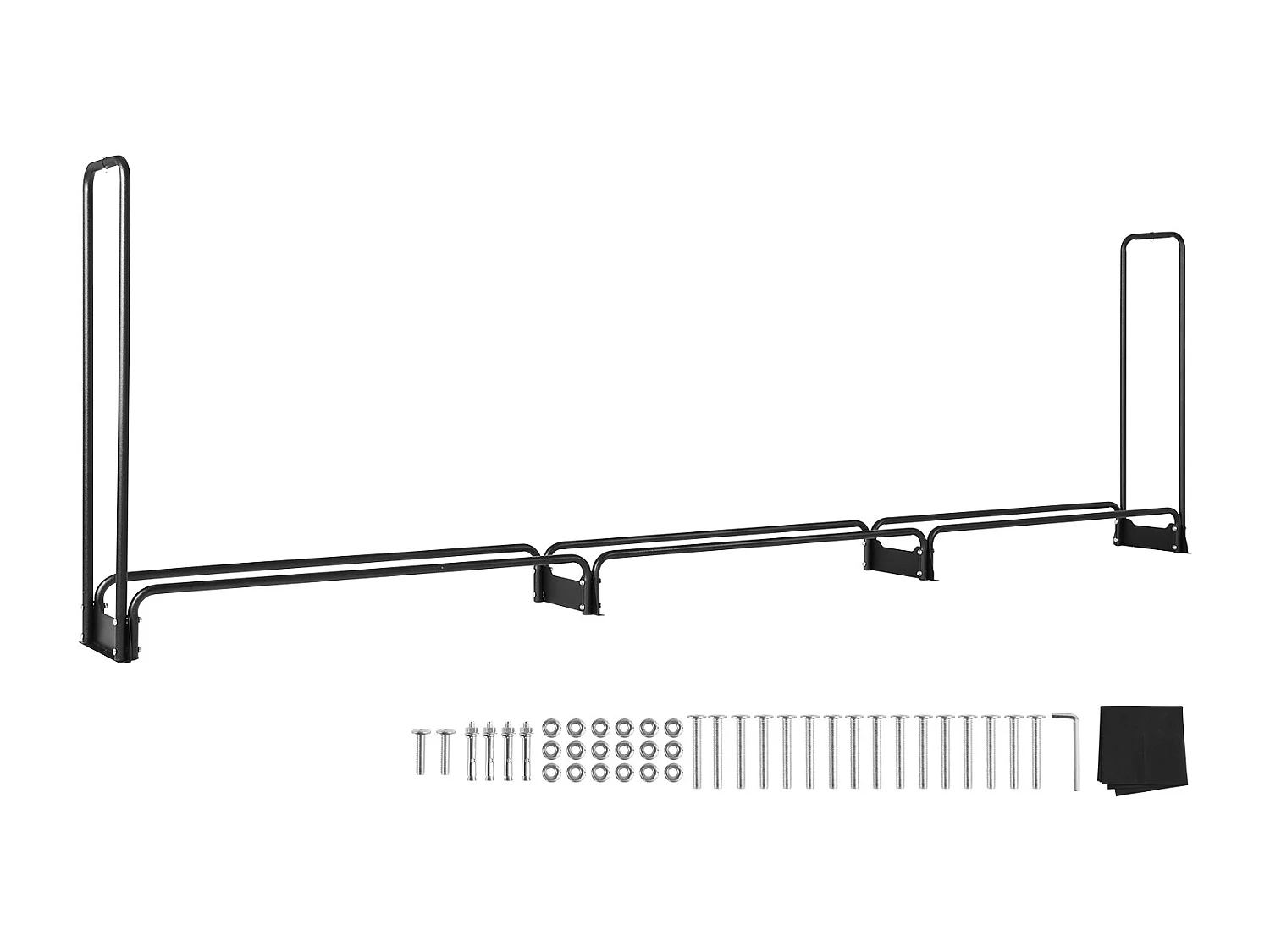 Support à Bois de Chauffage D'extérieur SucceBuy, 12.7 FT Firewood Holder 152 "x14.2 "x46.1" (Porte-bois de Chauffage Extérieur avec Couvercle)