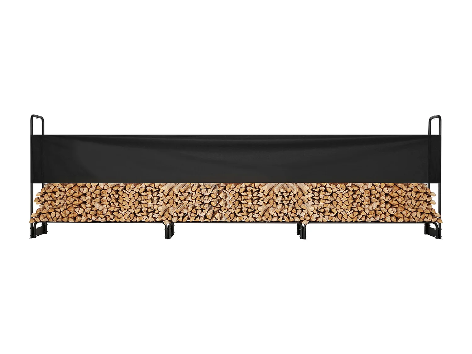 Support à Bois de Chauffage D'extérieur SucceBuy, 12.7 FT Firewood Holder 152 "x14.2 "x46.1" (Porte-bois de Chauffage Extérieur avec Couvercle)