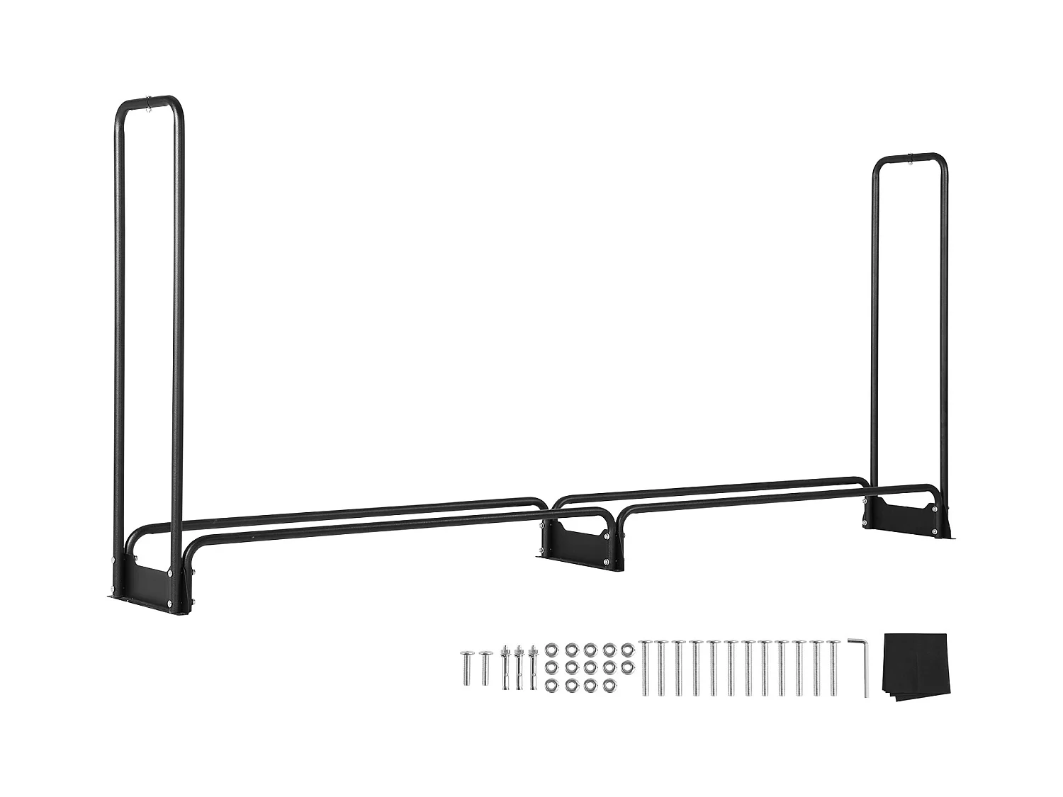 Support à Bois de Chauffage D'extérieur SucceBuy de 2,6 M (8,5 Pi), 2,5 M(102 Po) x 36,6 M (14,2 Po) x 117,5 Cm (46,1 Po), avec Couvercle et Support Robuste.