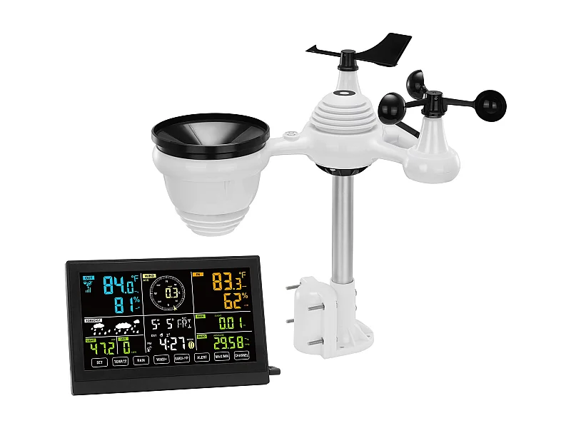 Estación Meteorológica Inalámbrica 7 en 1 SucceBuy, Estación Meteorológica Numérica Datos, Pantalla 19.05 cm, Monitor Interior y Exterior