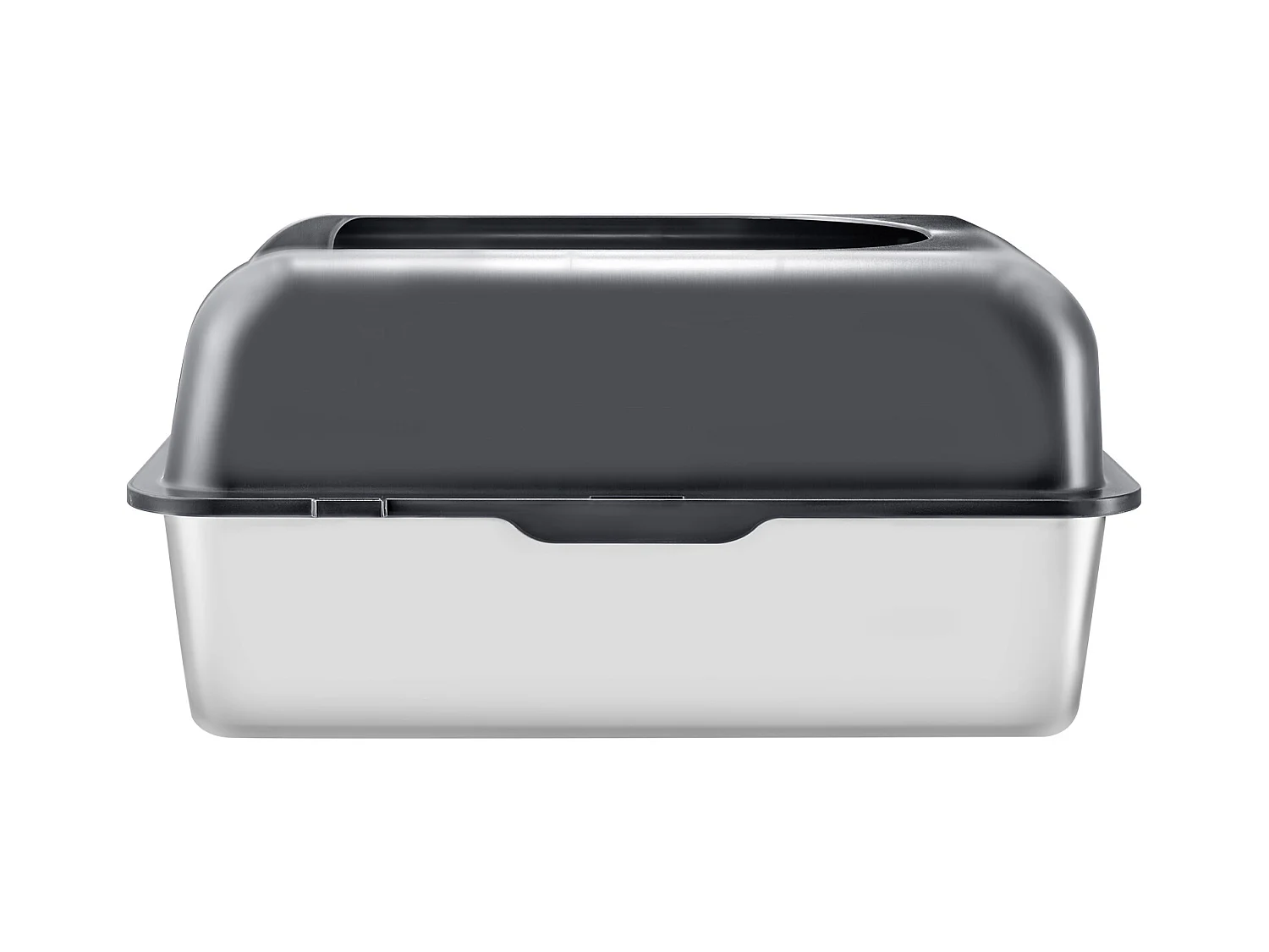 Toilette pour Chat, SucceBuy Bac à Litière pour Chat en Acier Inoxydable de 15.24 cm de Profondeur avec Marchepied Filtrant