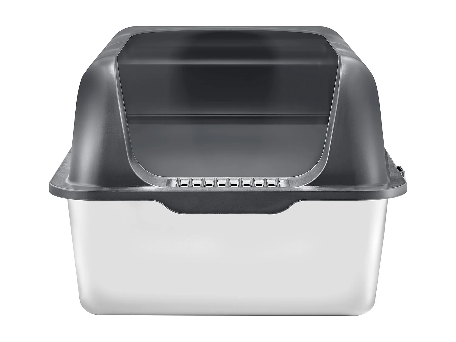 Toilette pour Chat, SucceBuy Bac à Litière pour Chat en Acier Inoxydable de 15.24 cm de Profondeur avec Marchepied Filtrant