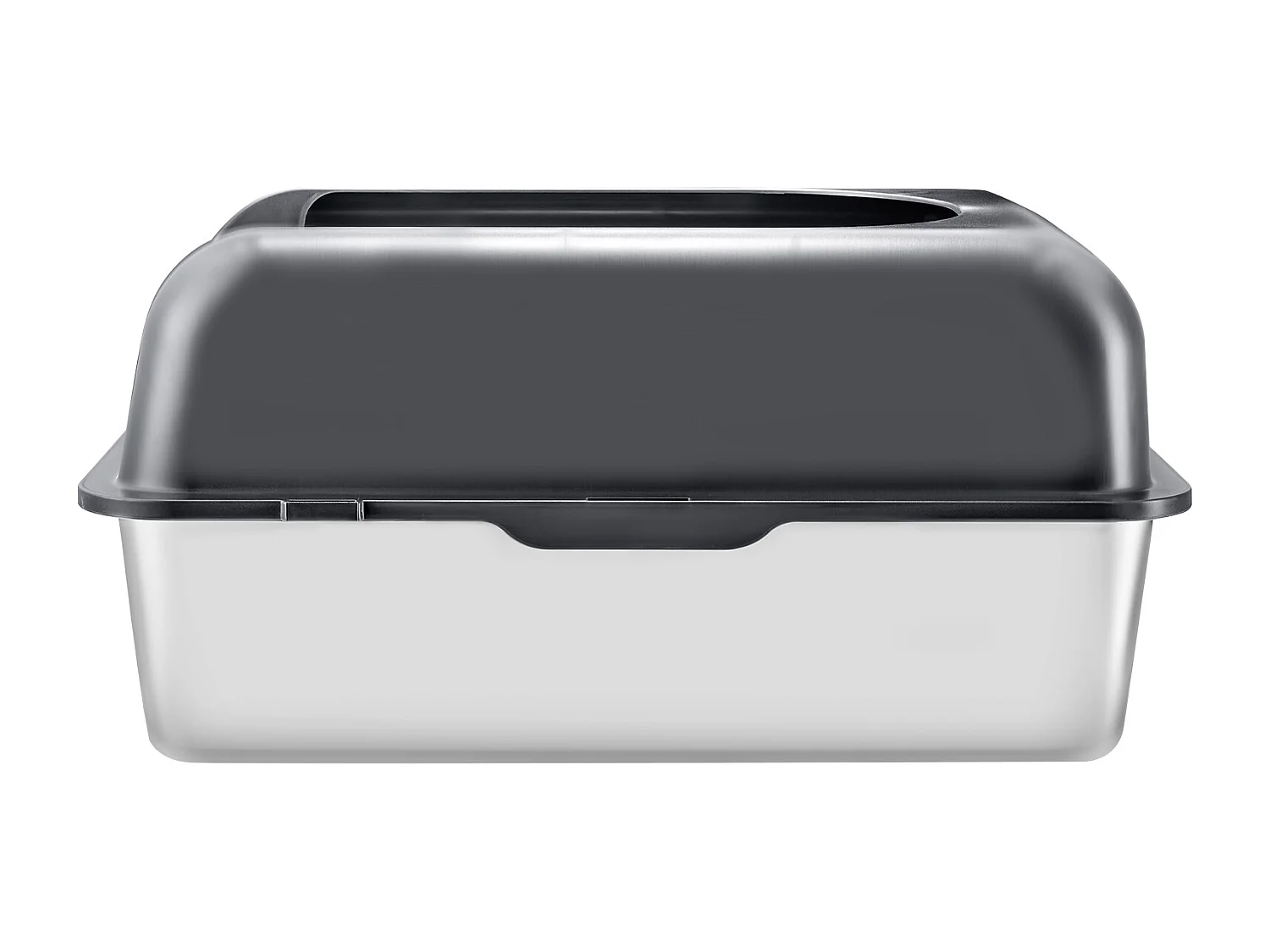 Toilette pour Chat, SucceBuy Bac à Litière pour Chat en Acier Inoxydable de 15.24 cm de Profondeur avec Marchepied Filtrant