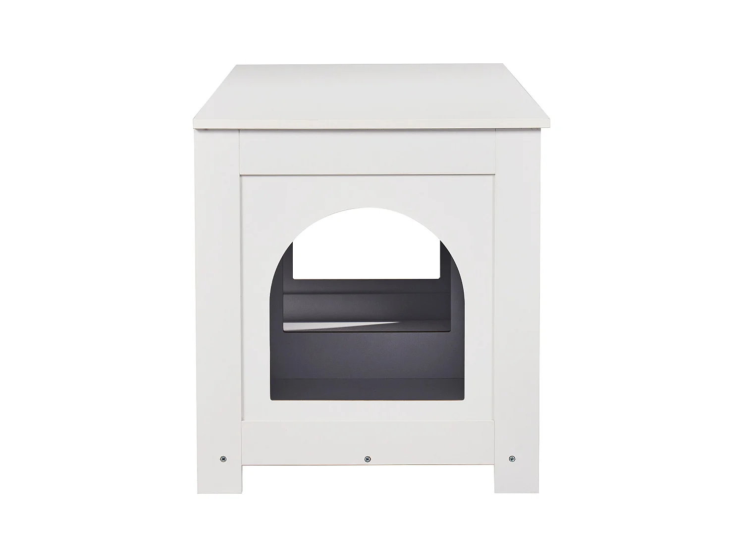 Bac à Litière SucceBuy pour Chat, Meuble Caché en Bois Avec 2 Pièces, Adapte à la Plupart des Bacs à Litière, Blanc