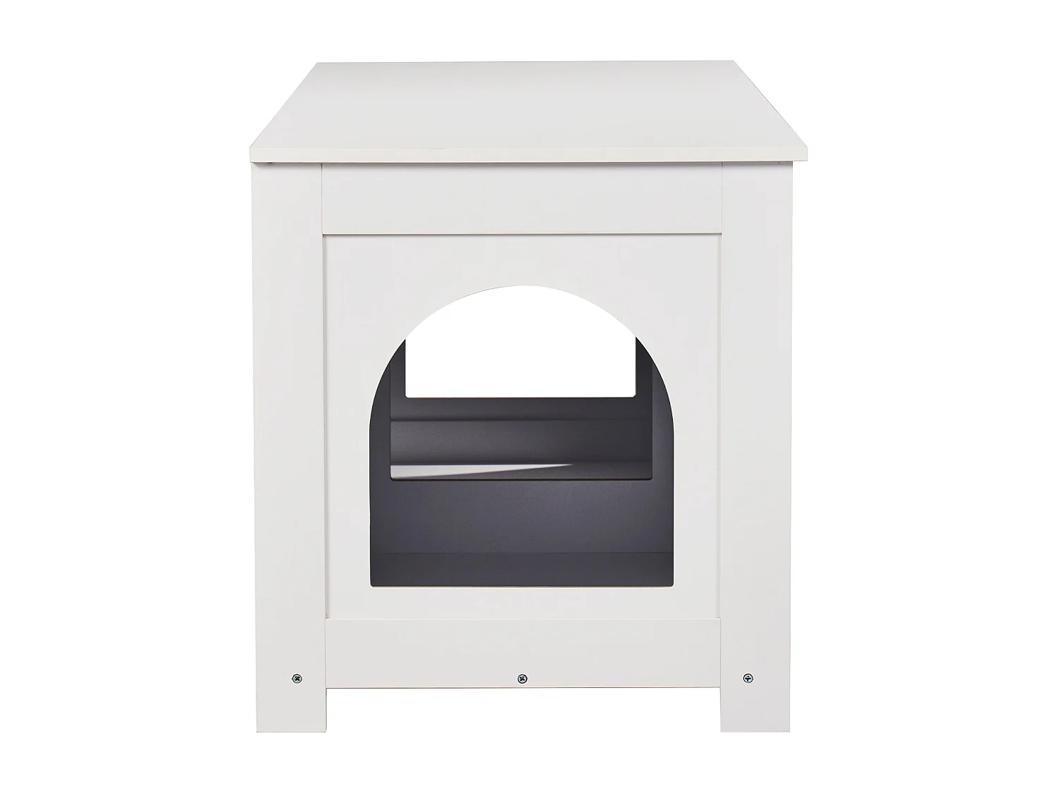 Bac à Litière SucceBuy pour Chat, Meuble Caché en Bois Avec 2 Pièces, Adapte à la Plupart des Bacs à Litière, Blanc