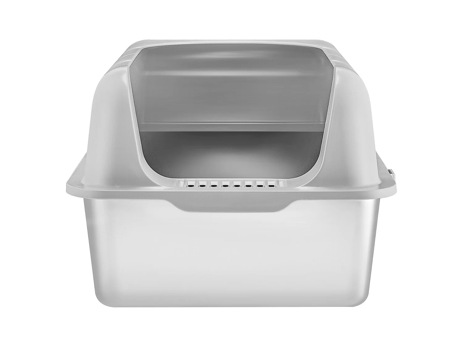 Toilette pour Chat, SucceBuy Bac à Litière pour Chat XL, 15.24 CM de Profondeur, Sans Odeur, en Acier Inoxydable avec Repose-pieds