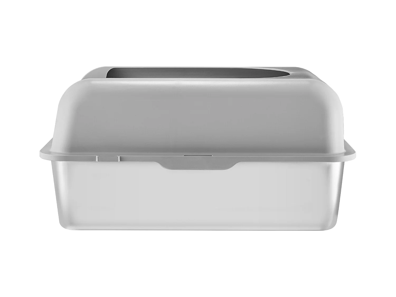 Toilette pour Chat, SucceBuy Bac à Litière pour Chat XL, 15.24 CM de Profondeur, Sans Odeur, en Acier Inoxydable avec Repose-pieds