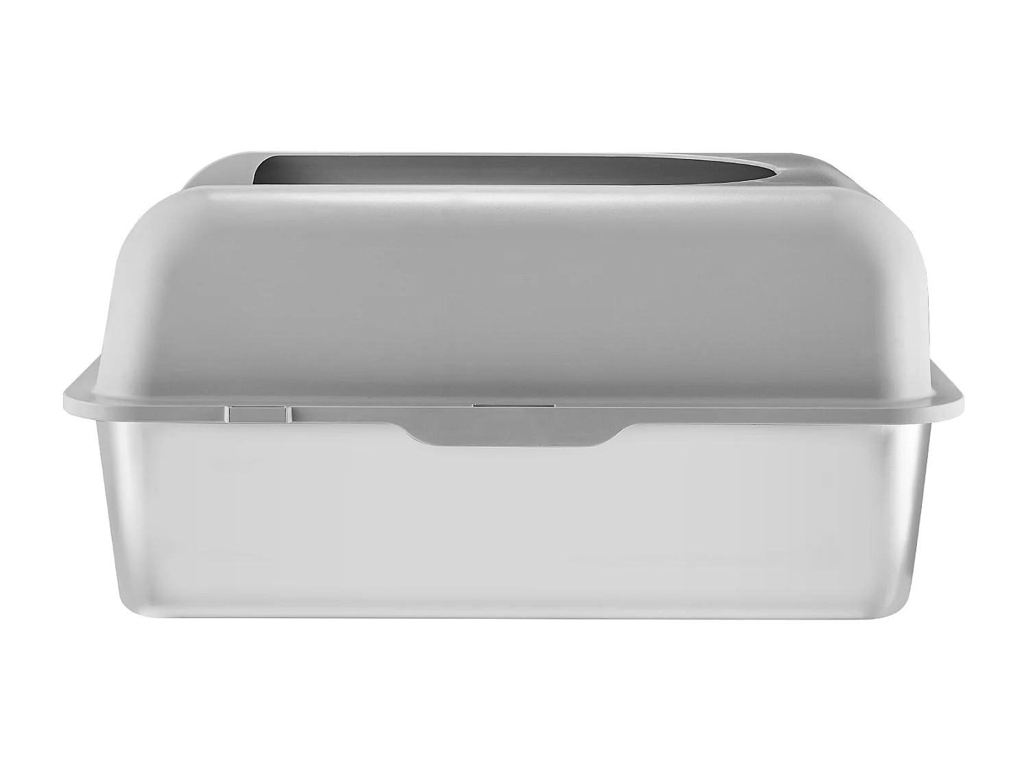 Toilette pour Chat, SucceBuy Bac à Litière pour Chat XL, 15.24 CM de Profondeur, Sans Odeur, en Acier Inoxydable avec Repose-pieds