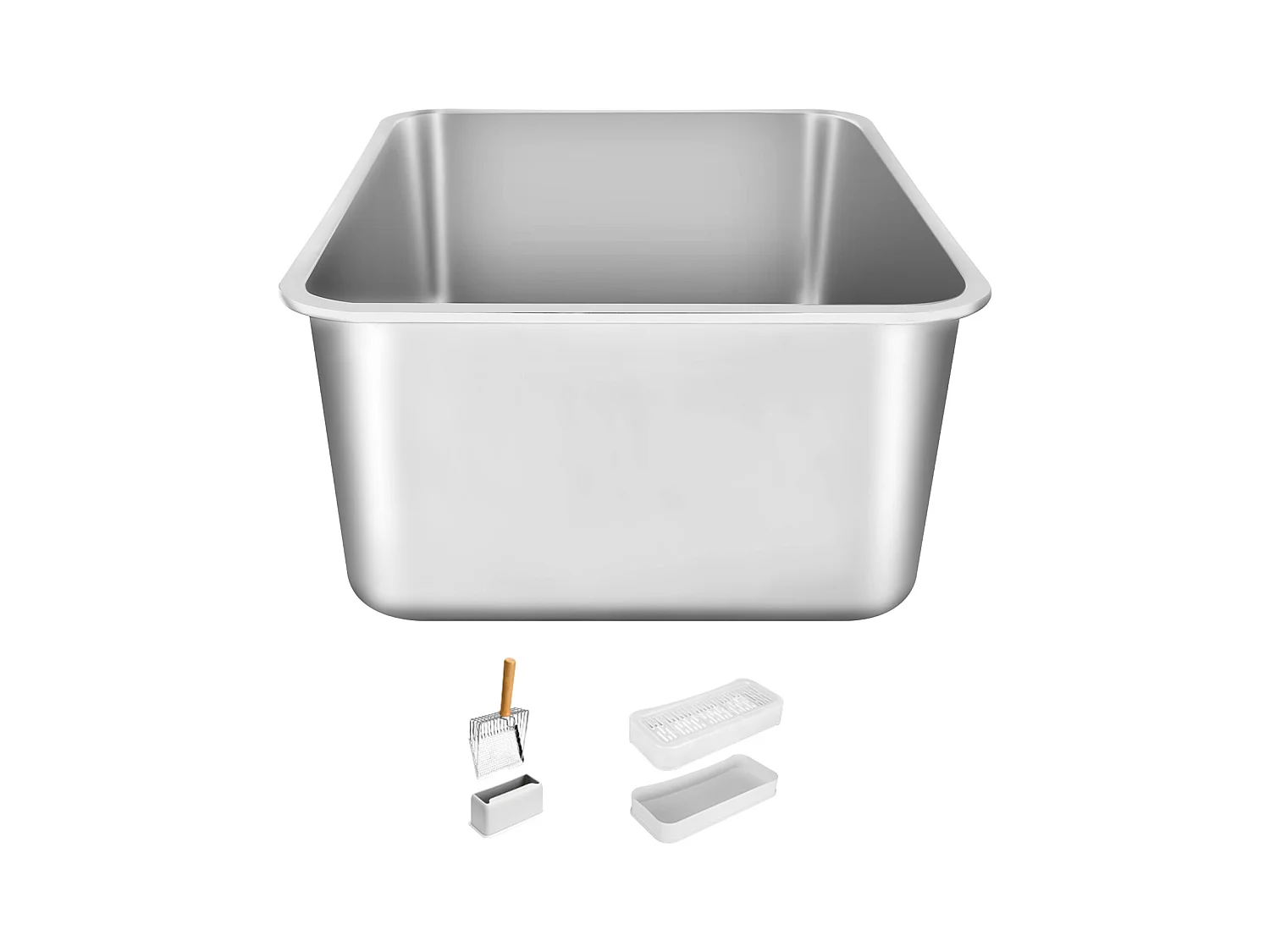 Toilette pour Chat, SucceBuy XL Bac à Litière pour Chat sans Odeur avec Pied Filtrant 20 cm de Profondeur