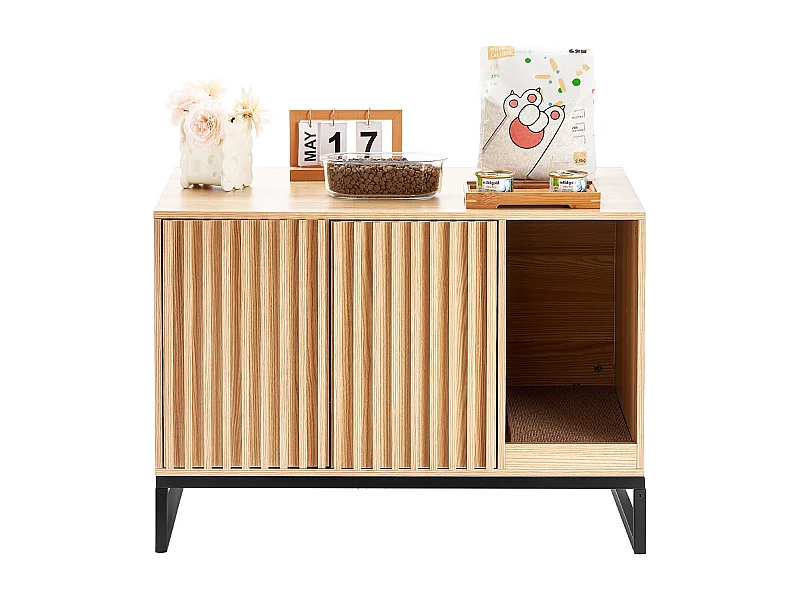 Bac à Litière, SucceBuy Enceinte pour Bac à Litière pour Chat, Meuble pour Bac à Litière Caché 80 cm L x 50.8 cm W x 55.88 cm H